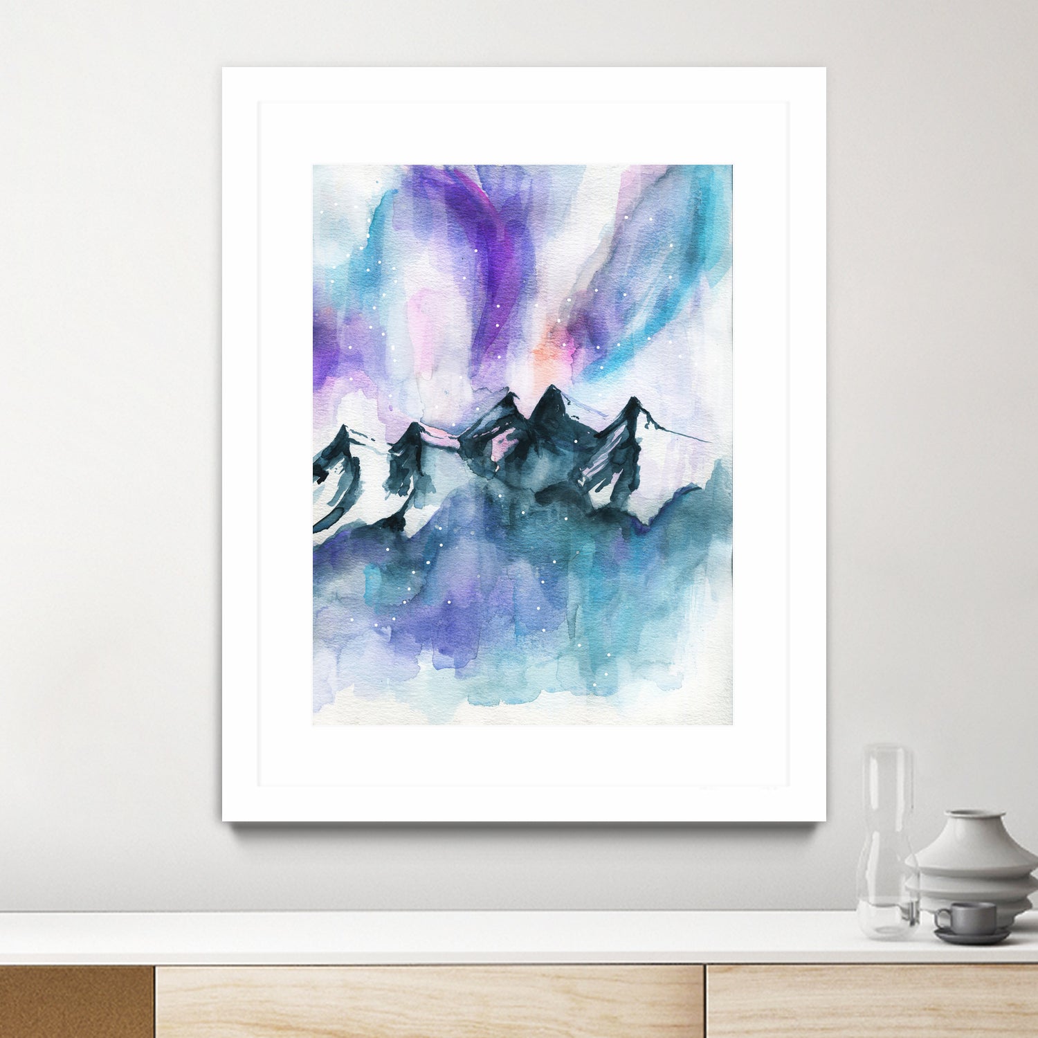 Mountain Magic  Watercolor by Jen Merli on GIANT ART - blue mixed media