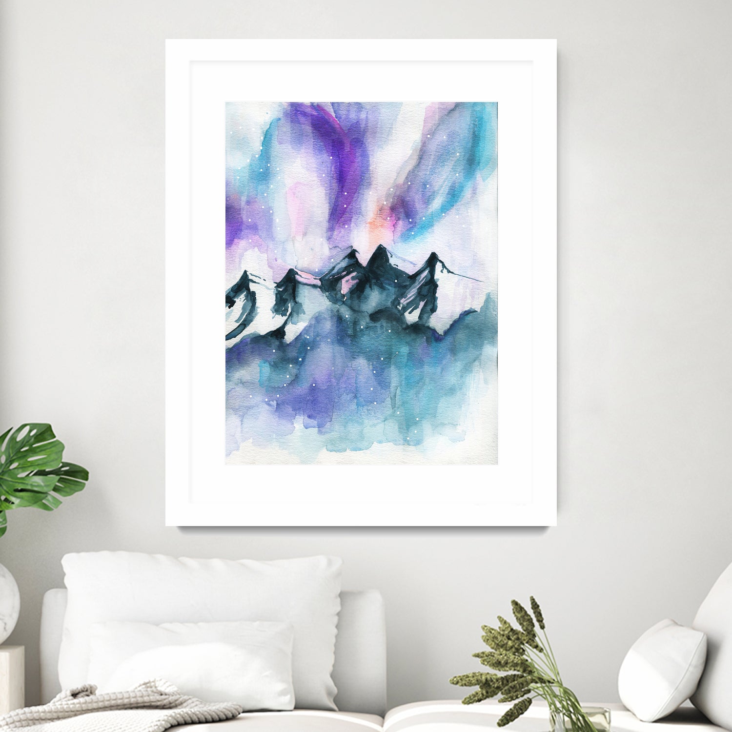 Mountain Magic  Watercolor by Jen Merli on GIANT ART - blue mixed media