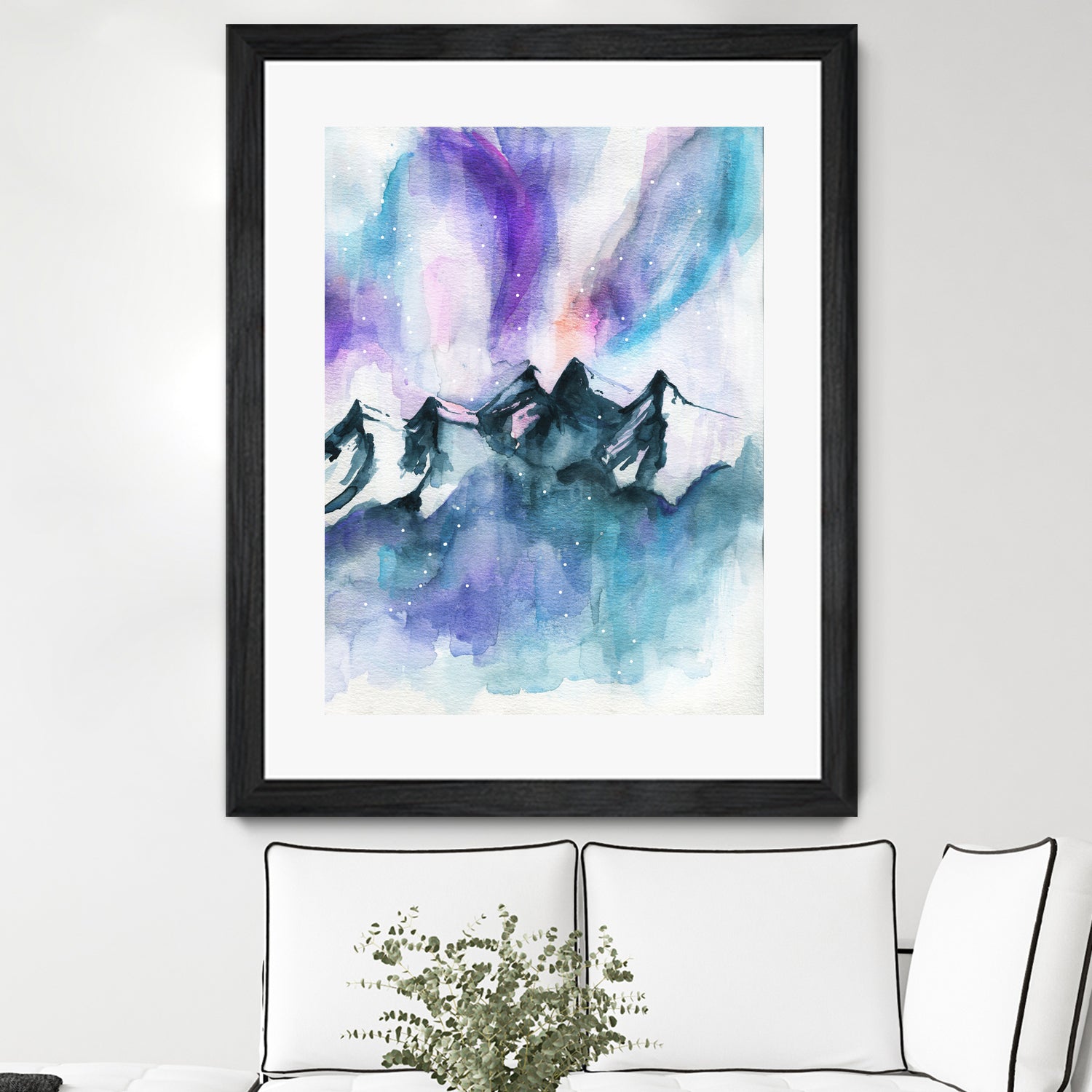 Mountain Magic  Watercolor by Jen Merli on GIANT ART - blue mixed media