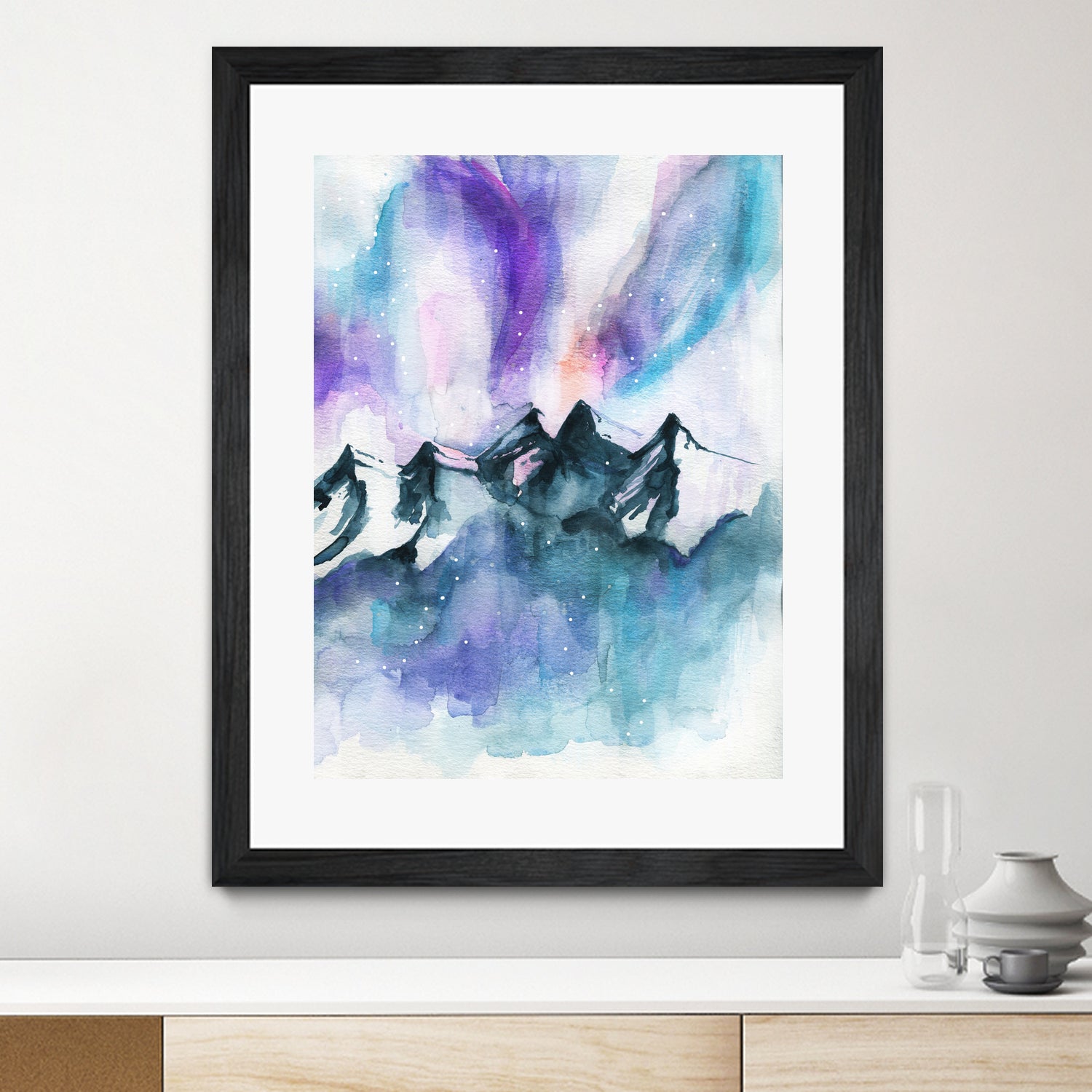 Mountain Magic  Watercolor by Jen Merli on GIANT ART - blue mixed media