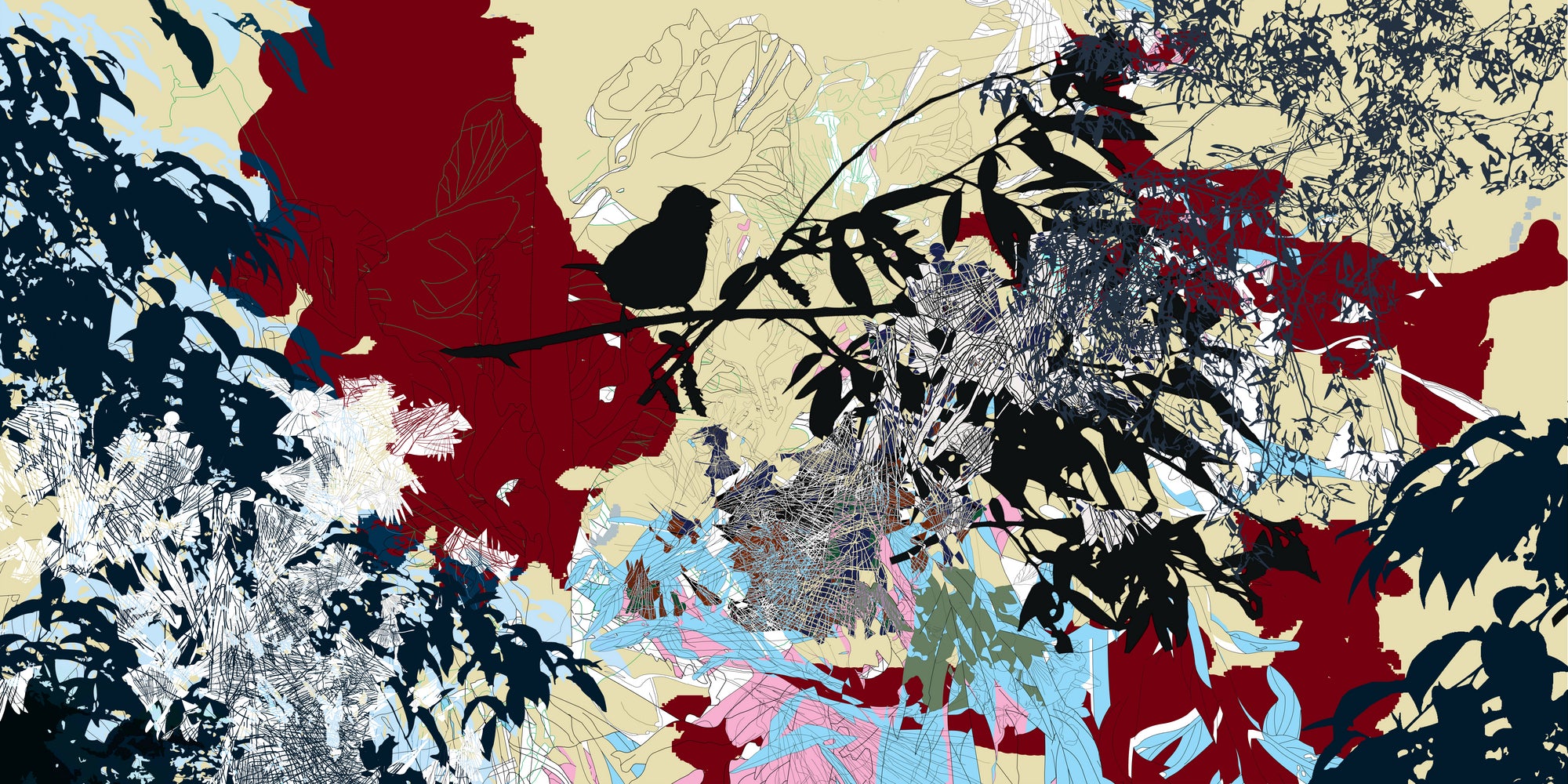 backlight birdsong III by Christine Lippmann on GIANT ART - white digital painting