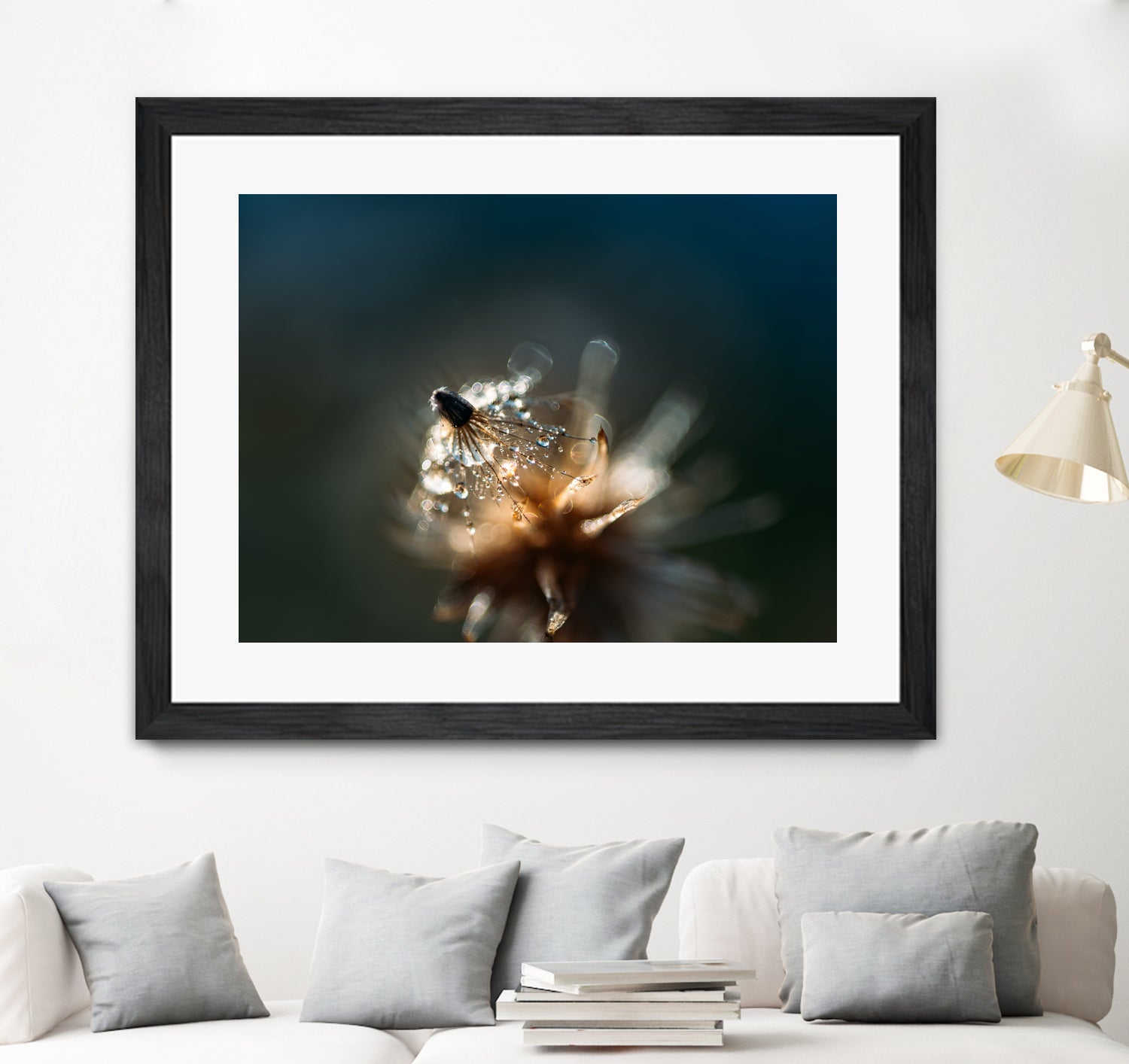 Dew drops on dandelion seed by Studio OMG on GIANT ART - brown photo illustration