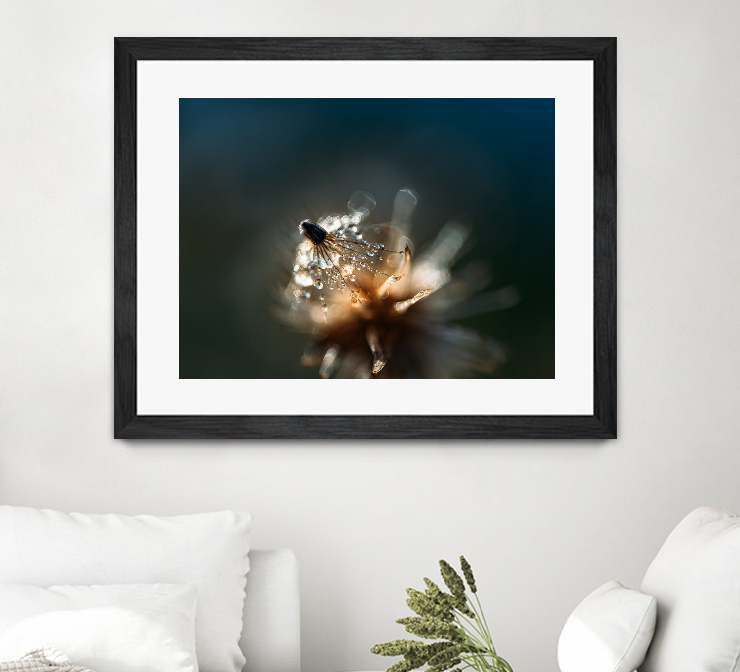 Dew drops on dandelion seed by Studio OMG on GIANT ART - brown photo illustration