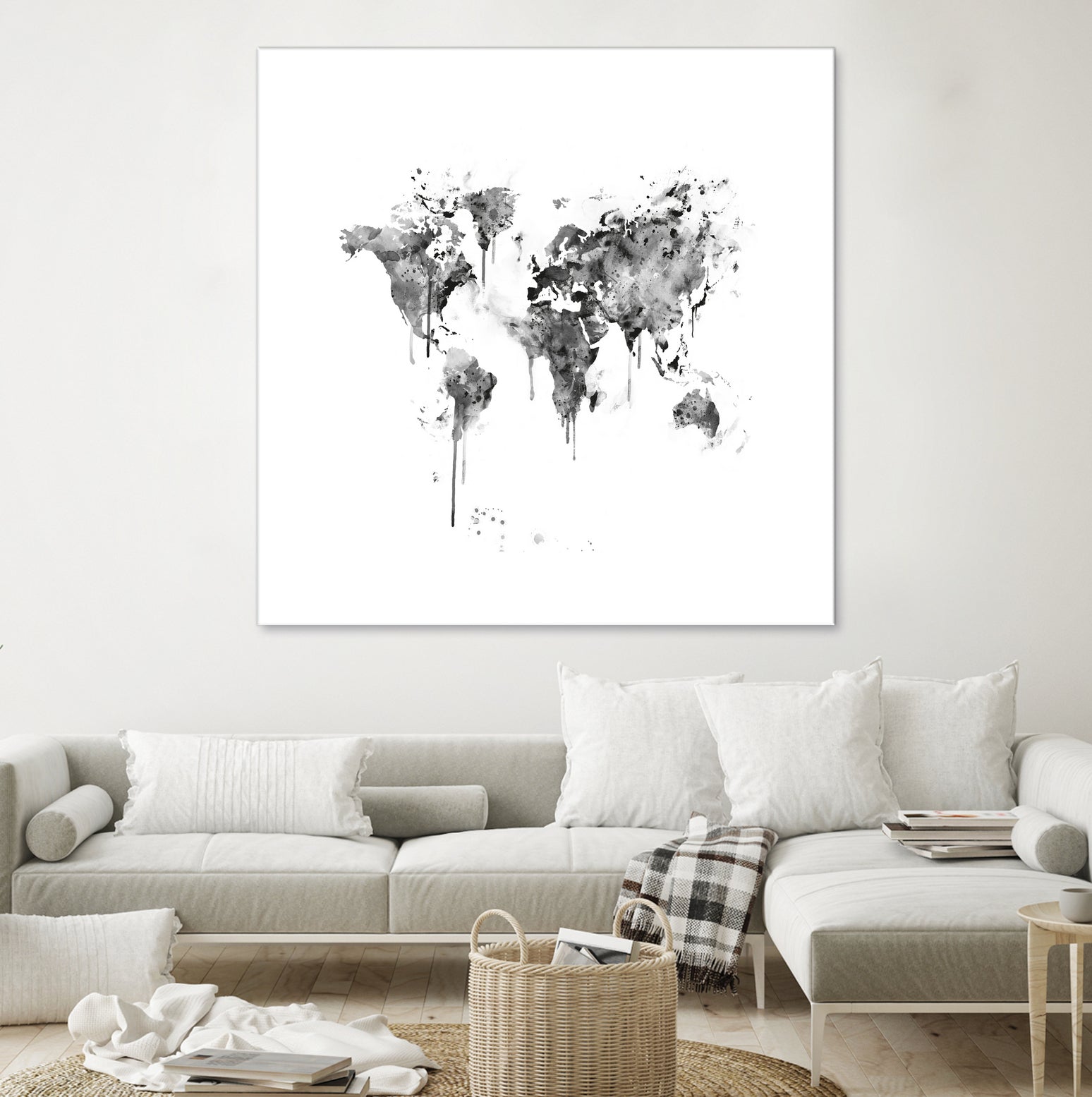 World Map by Monn Print on GIANT ART - white digital painting