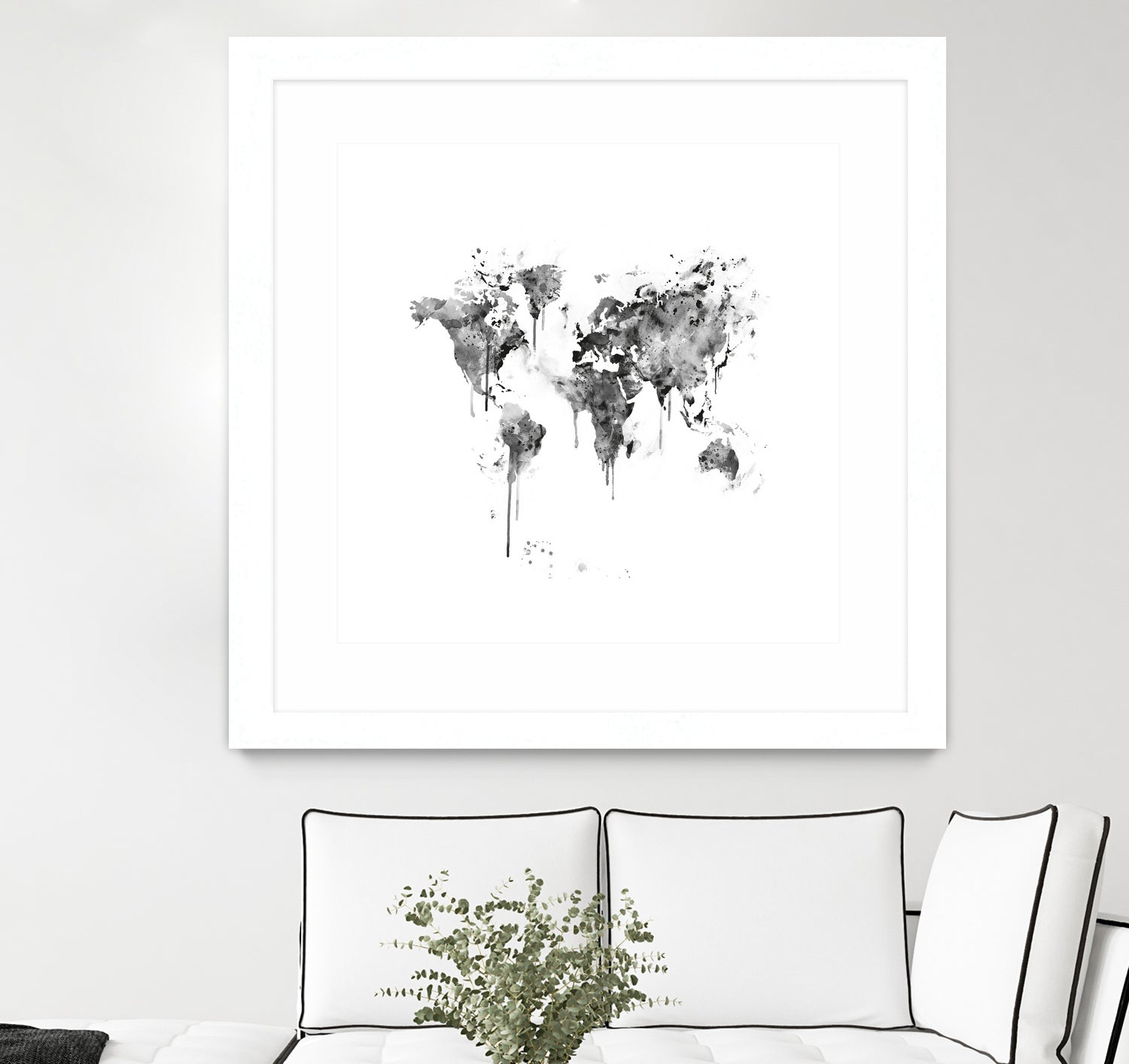 World Map by Monn Print on GIANT ART - white digital painting