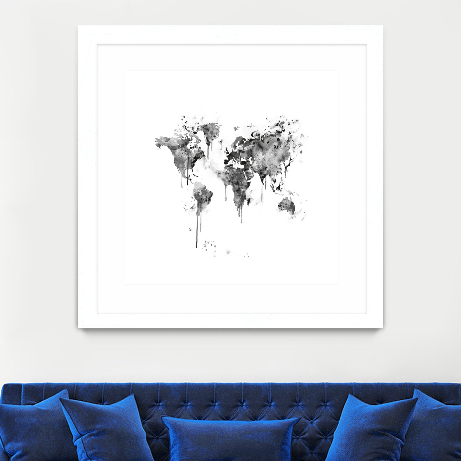 World Map by Monn Print on GIANT ART - white digital painting