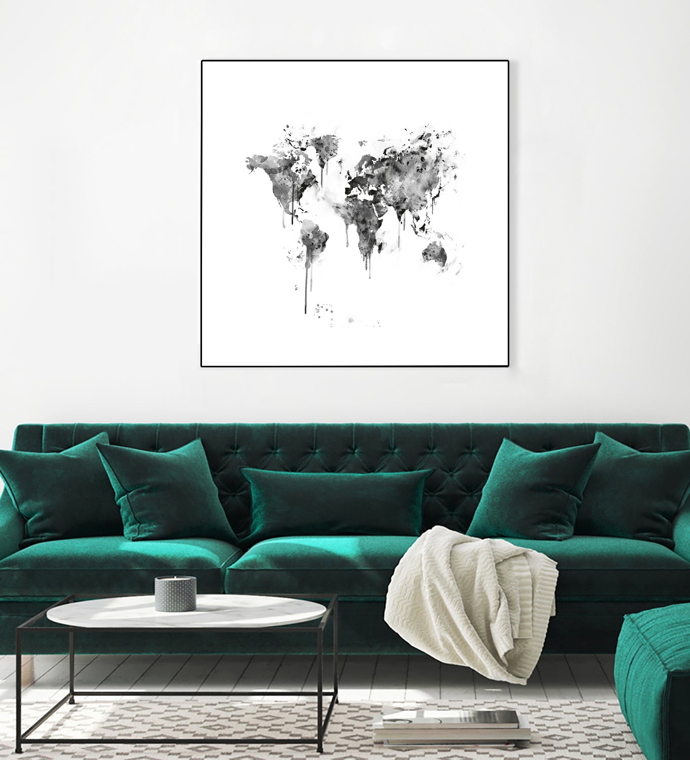 World Map by Monn Print on GIANT ART - white digital painting