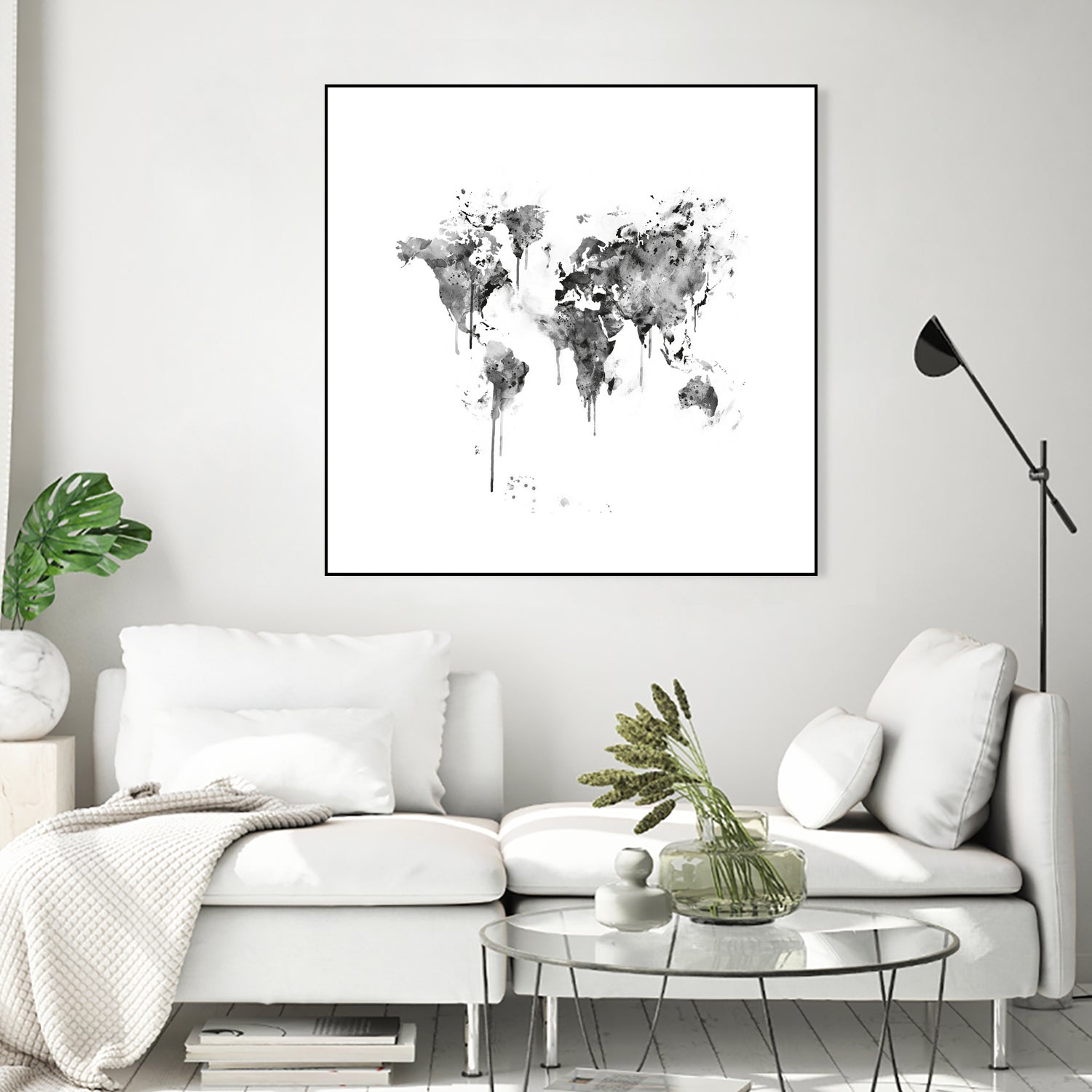 World Map by Monn Print on GIANT ART - white digital painting