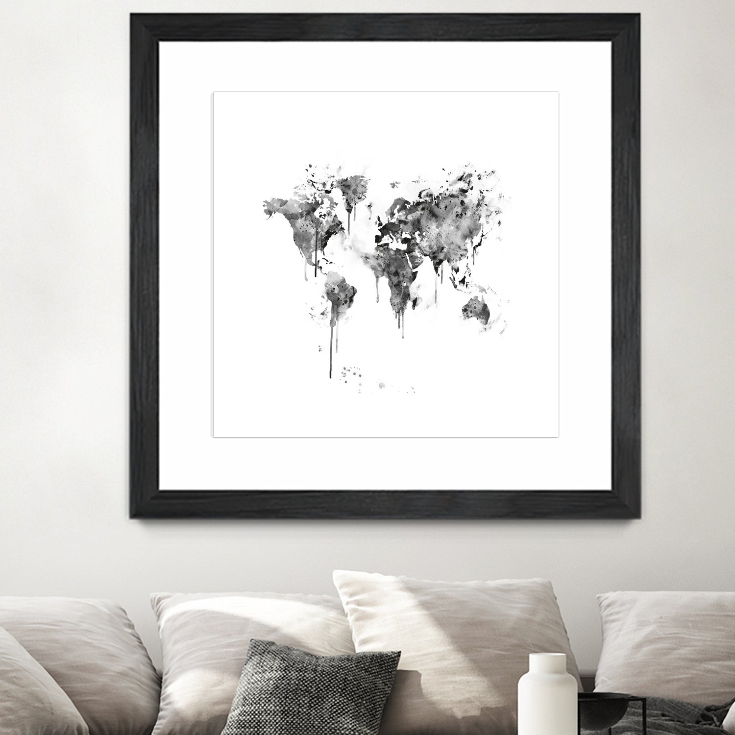 World Map by Monn Print on GIANT ART - white digital painting