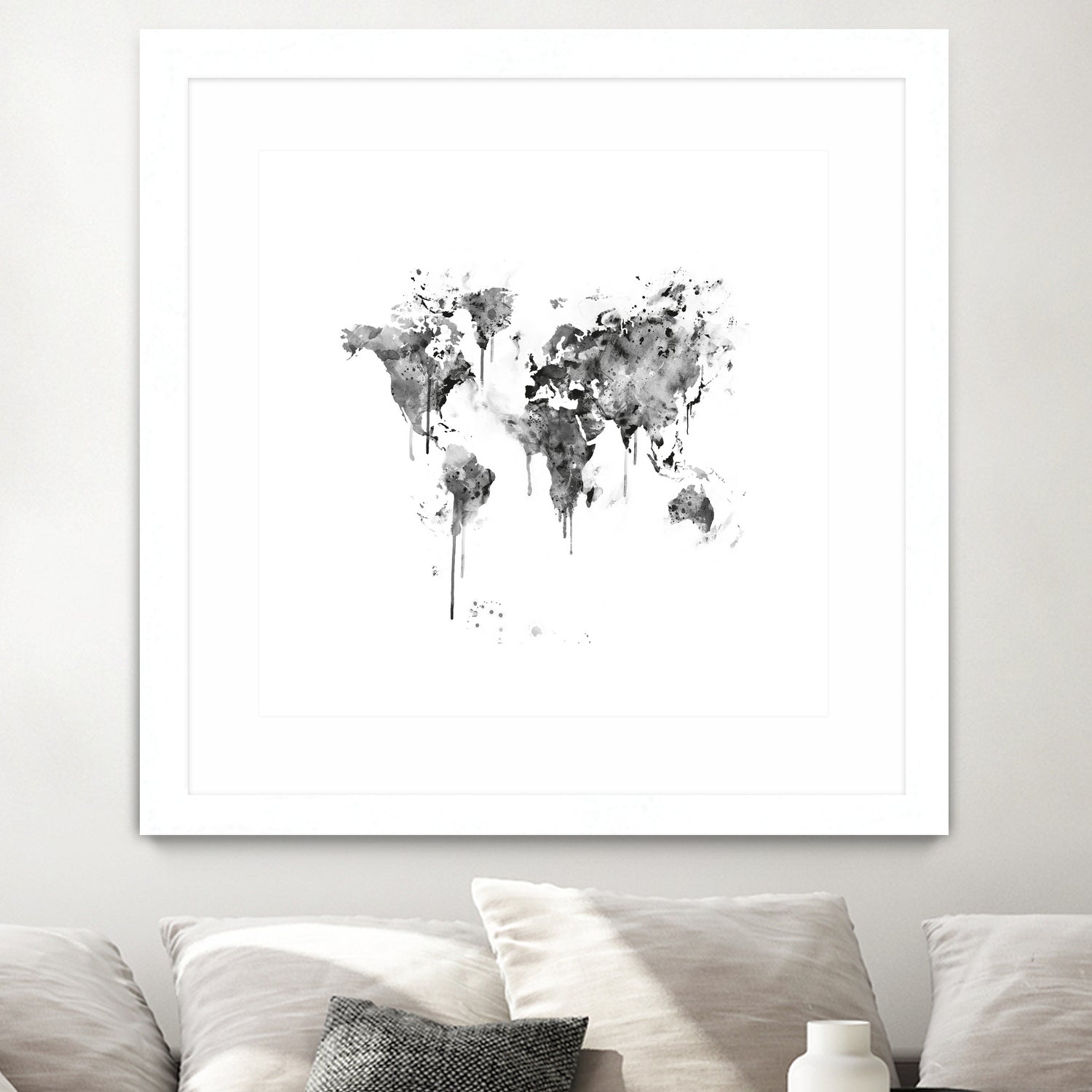 World Map by Monn Print on GIANT ART - white digital painting