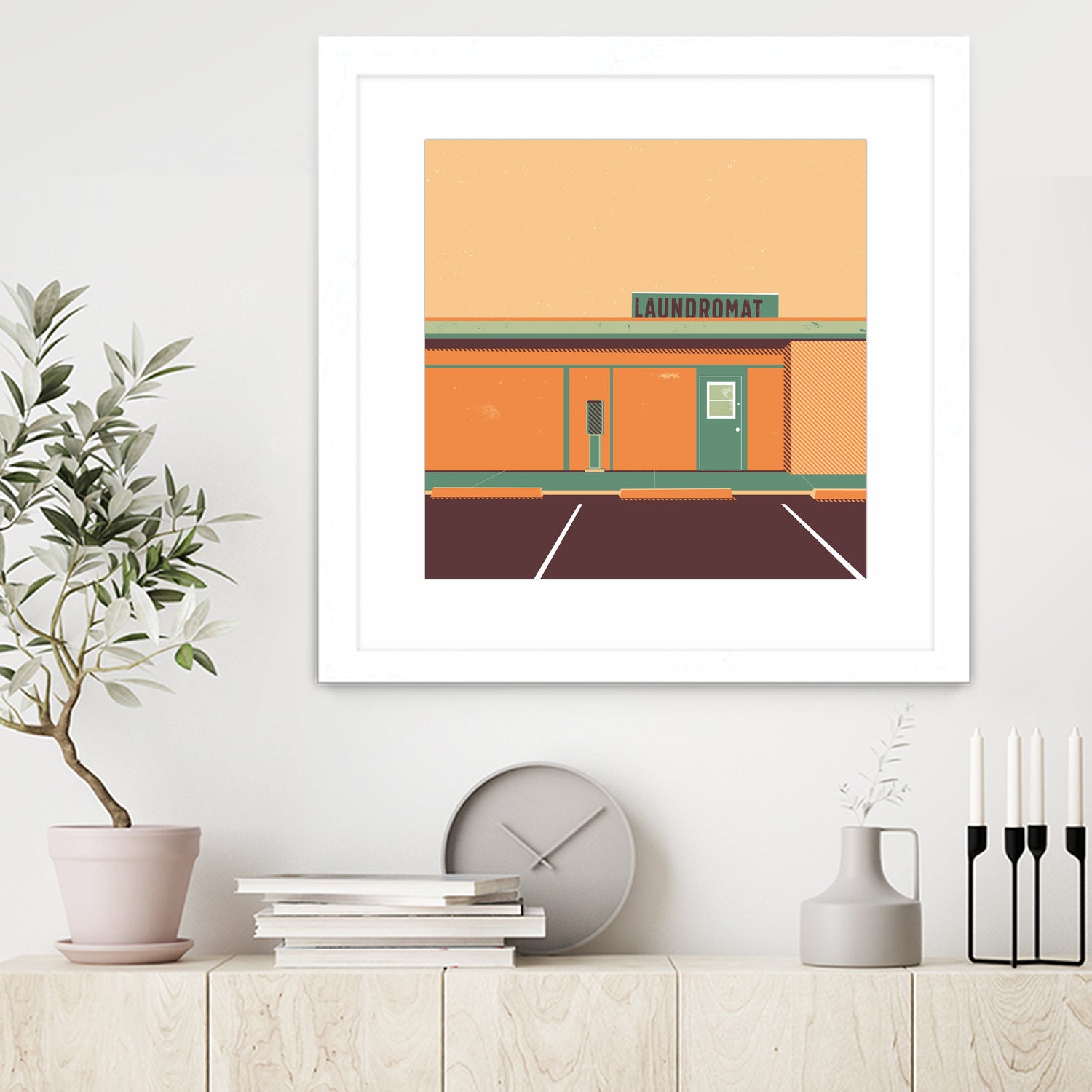 Desert Laundromat by Ben Stevens on GIANT ART - orange vector illustration