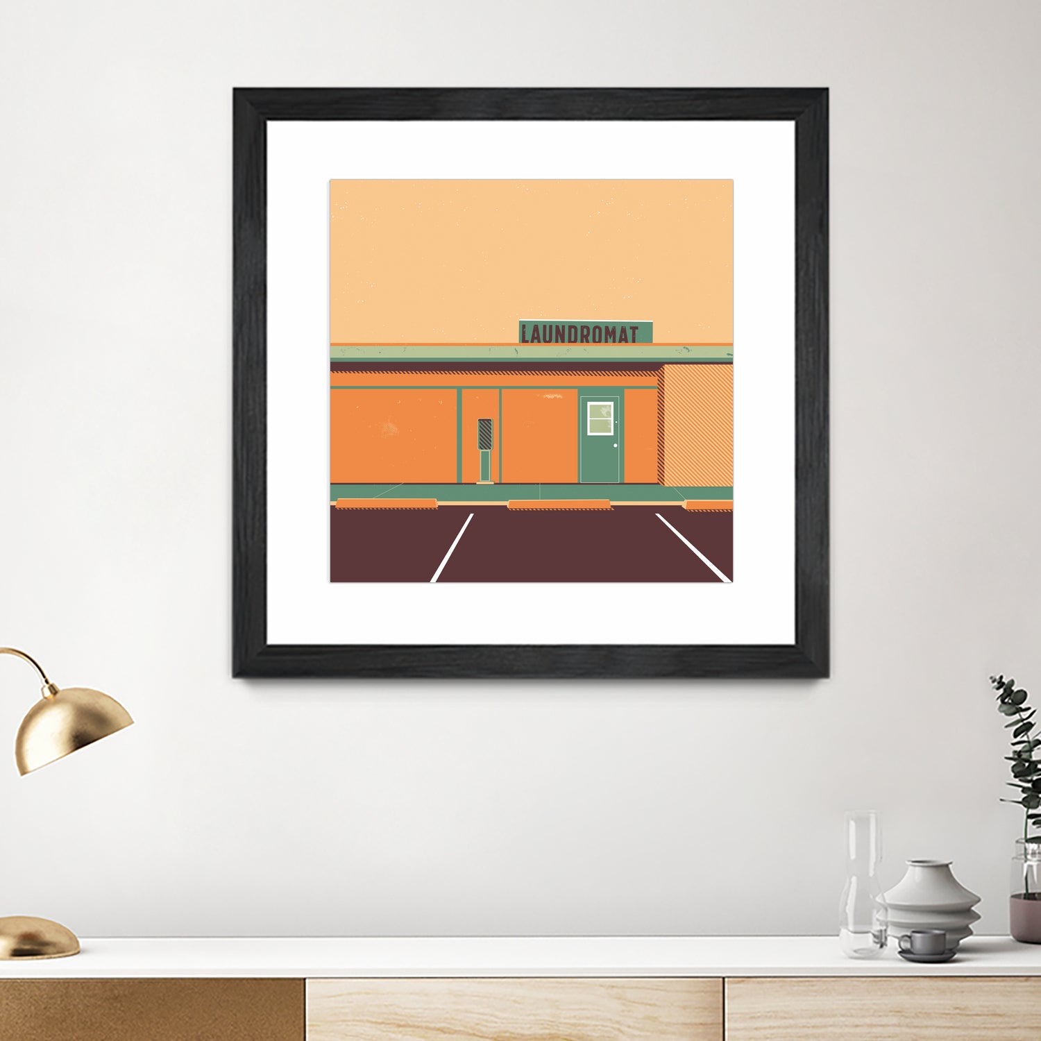 Desert Laundromat by Ben Stevens on GIANT ART - orange vector illustration