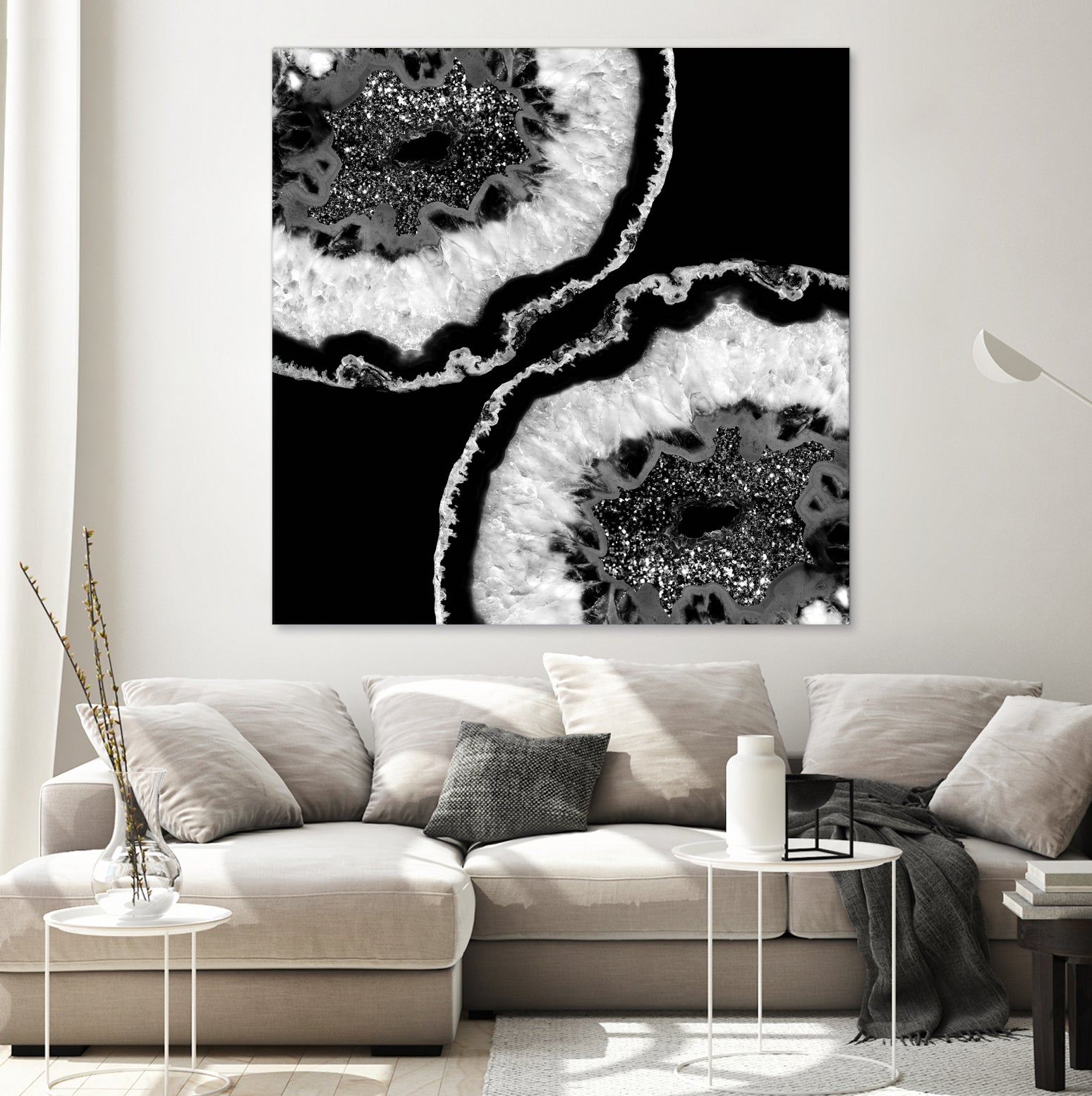 Gray Black White Agate Glitter Glamor #7 #gem #decor #art by Anita & Bella Jantz on GIANT ART - black photo illustration