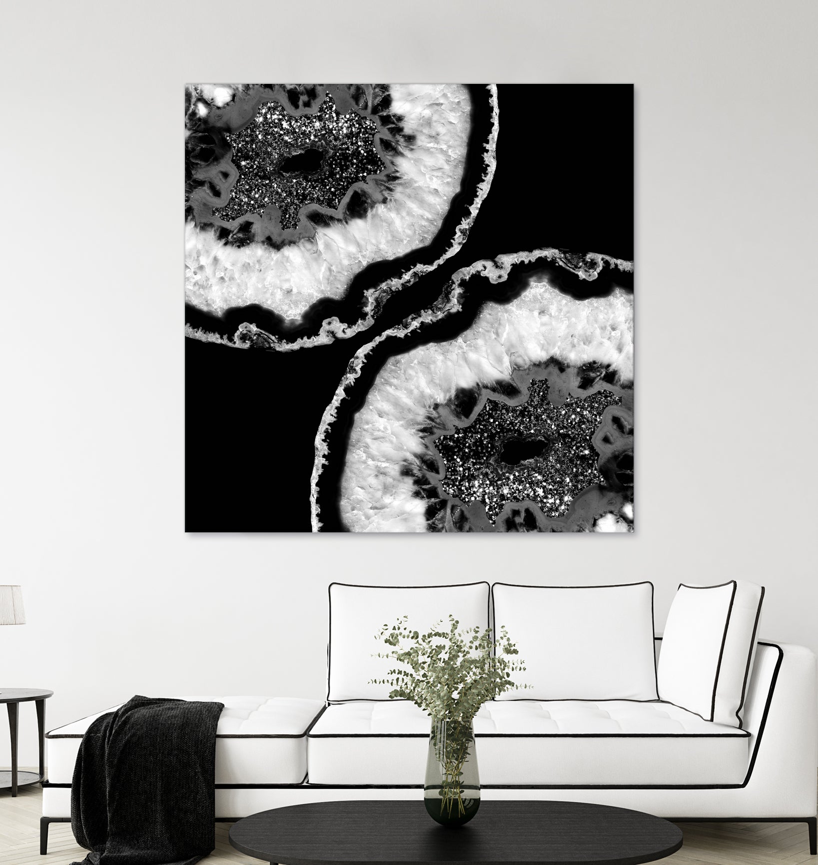 Gray Black White Agate Glitter Glamor #7 #gem #decor #art by Anita & Bella Jantz on GIANT ART - black photo illustration