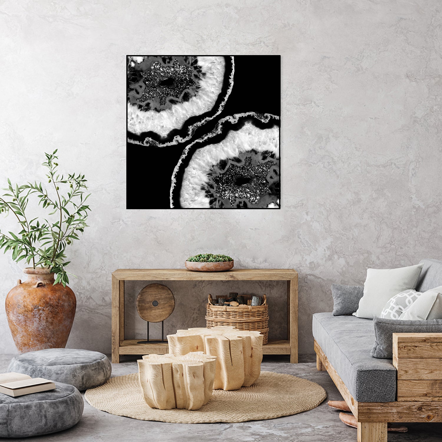 Gray Black White Agate Glitter Glamor #7 #gem #decor #art by Anita & Bella Jantz on GIANT ART - black photo illustration