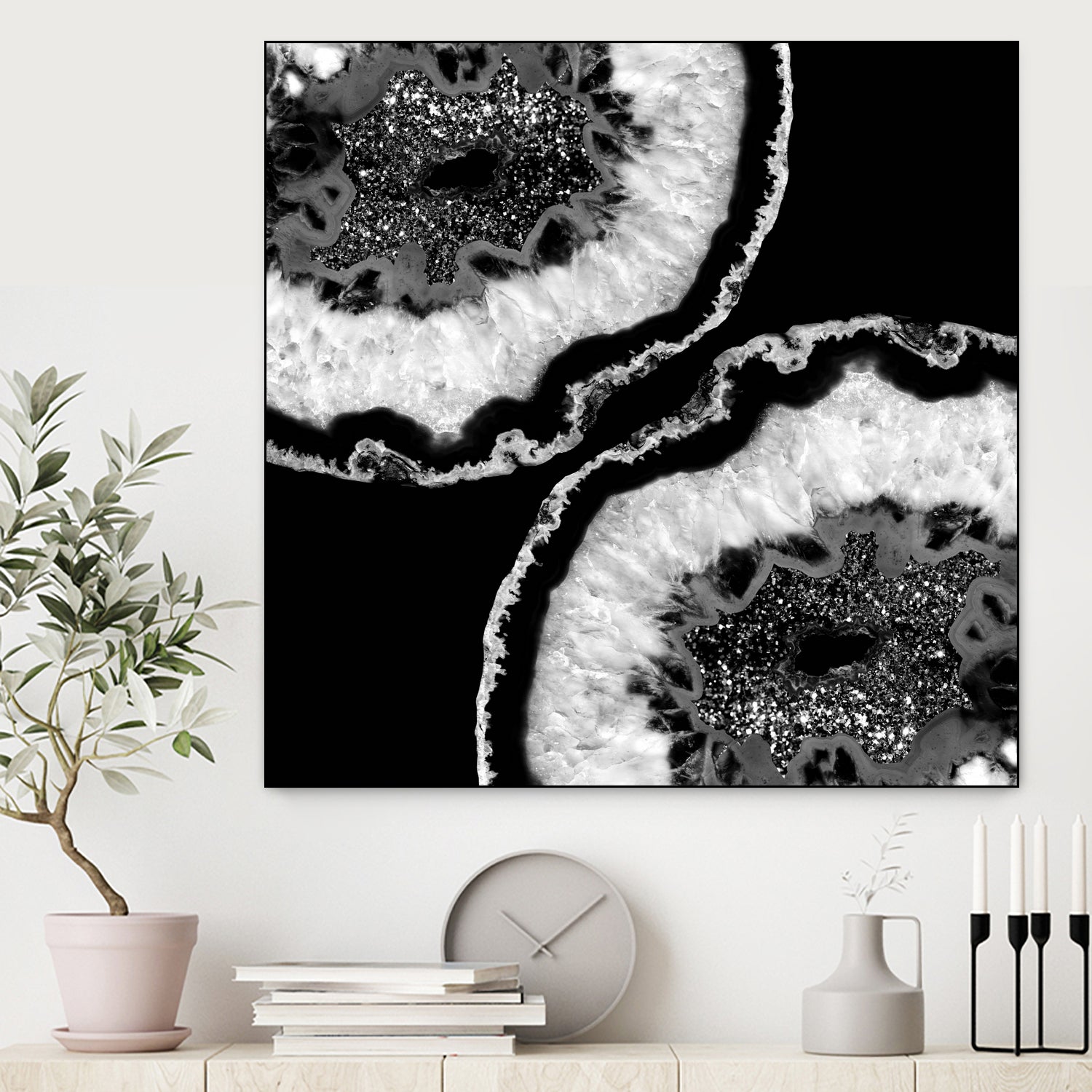 Gray Black White Agate Glitter Glamor #7 #gem #decor #art by Anita & Bella Jantz on GIANT ART - black photo illustration