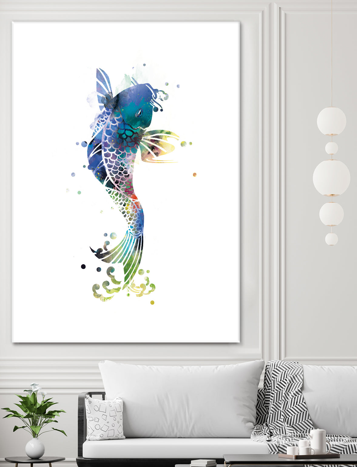 Koi Fish by Monn Print on GIANT ART - white digital painting