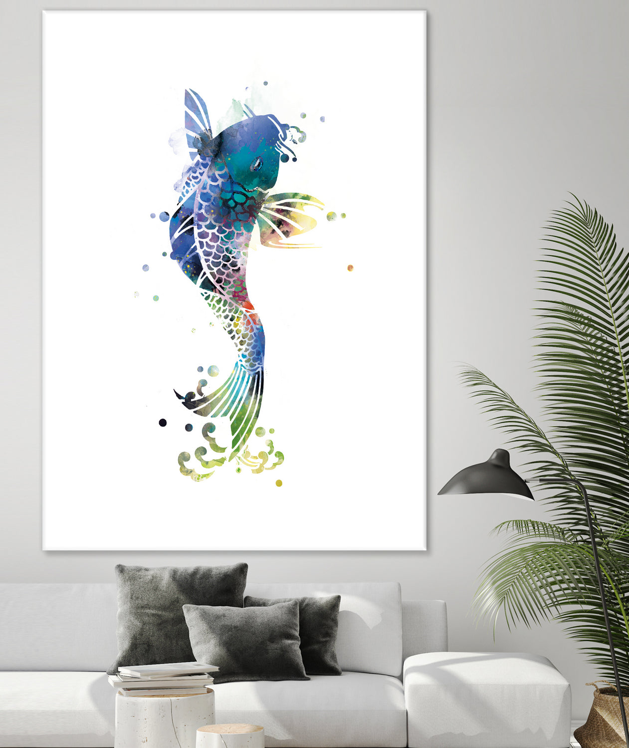 Koi Fish by Monn Print on GIANT ART - white digital painting