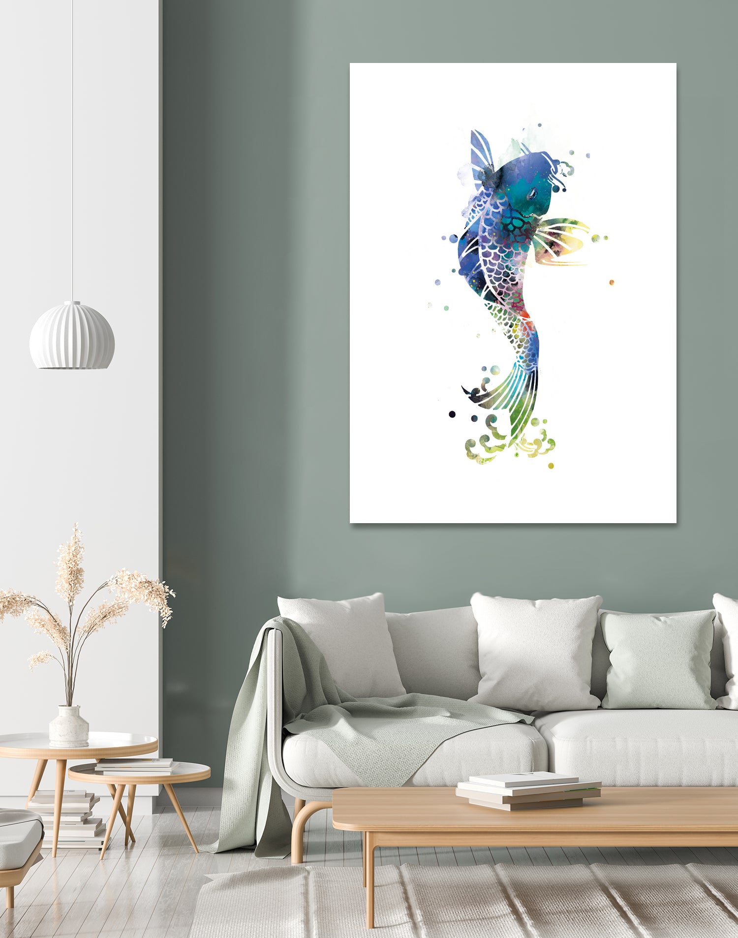 Koi Fish by Monn Print on GIANT ART - white digital painting