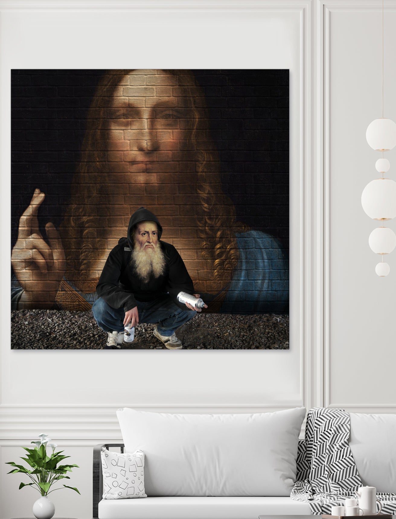 Street Art (Leonardo da Vinci) by Mehmet Geren on GIANT ART - brown photo manipulation