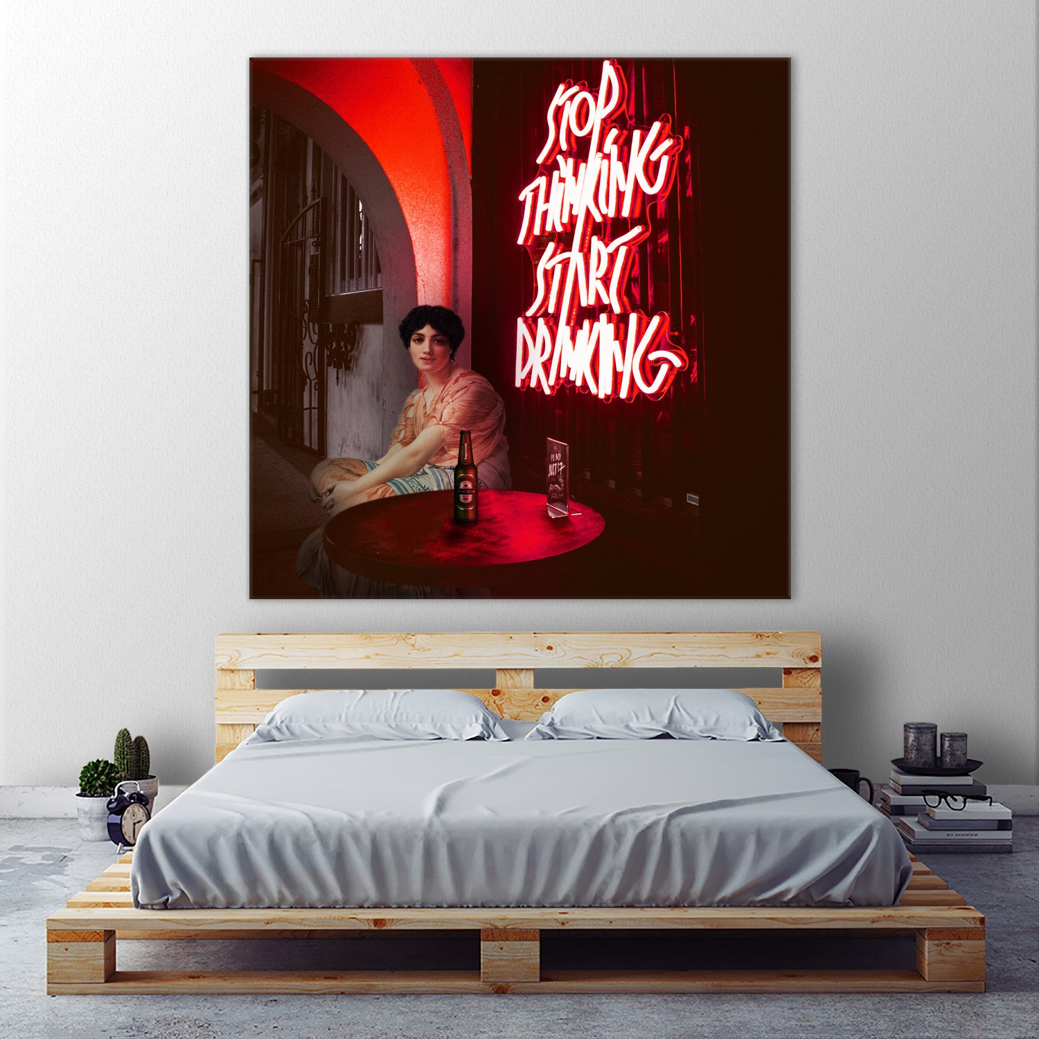 Stop Thinking, Start Drinking! by Mehmet Geren on GIANT ART - red photo manipulation