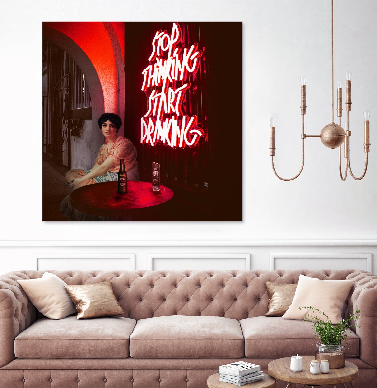 Stop Thinking, Start Drinking! by Mehmet Geren on GIANT ART - red photo manipulation