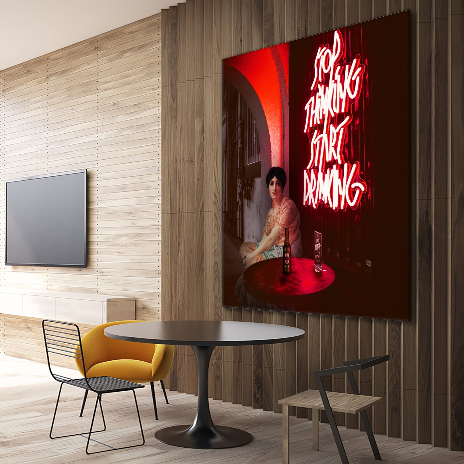 Stop Thinking, Start Drinking! by Mehmet Geren on GIANT ART - red photo manipulation