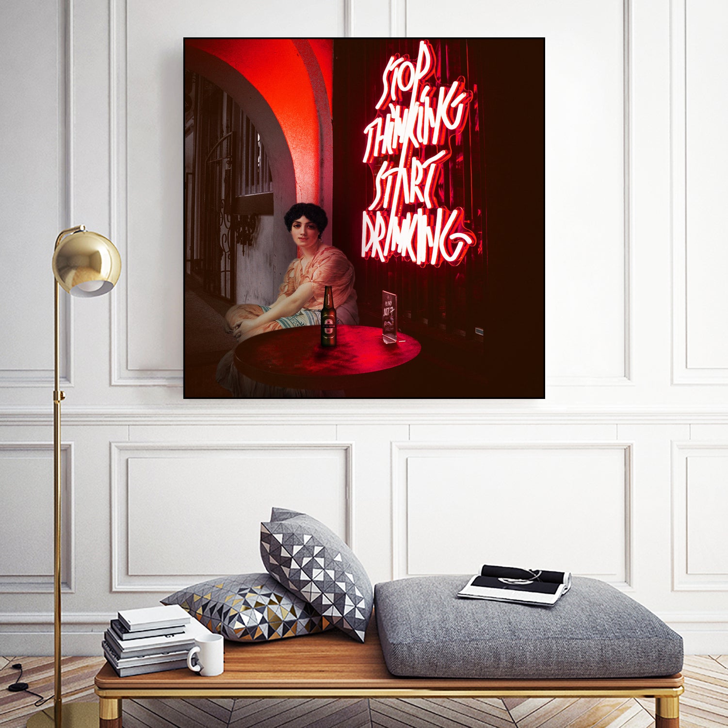 Stop Thinking, Start Drinking! by Mehmet Geren on GIANT ART - red photo manipulation