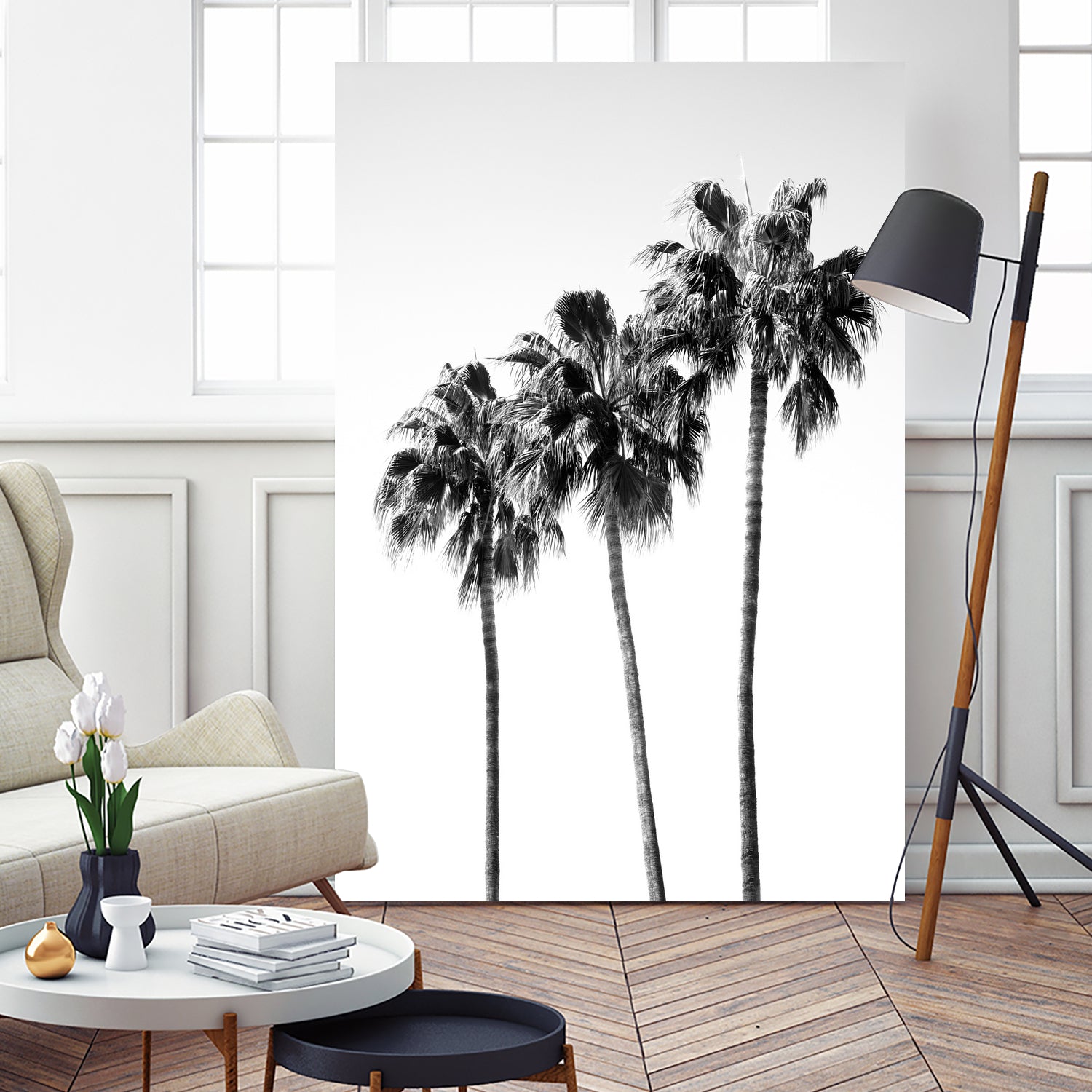 Palm Trees Black White 4 by Anitas Bellas Art on GIANT ART - coastal