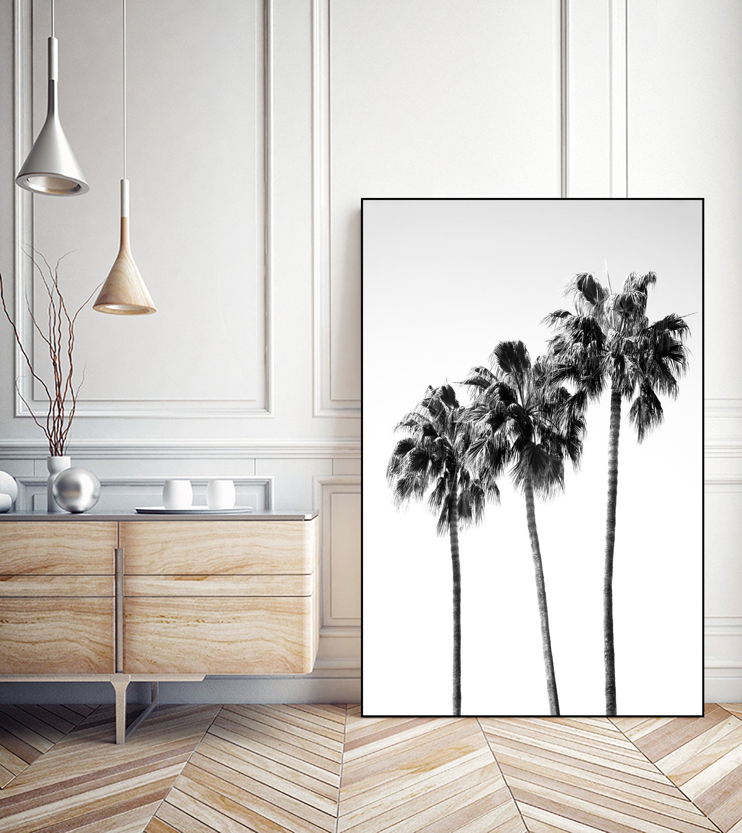 Palm Trees Black White 4 by Anitas Bellas Art on GIANT ART - coastal