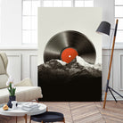 Retro vinyl record by Menelaos Trompoukis on GIANT ART - black digital painting