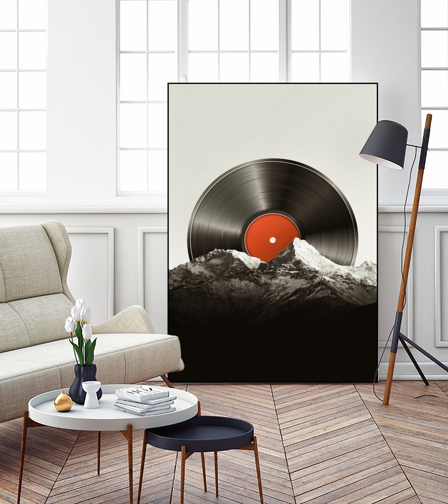 Retro vinyl record by Menelaos Trompoukis on GIANT ART - black digital painting