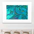 Original Marble Texture - Hip Cyan Magic by Andrea Pinter on GIANT ART - blue digital painting