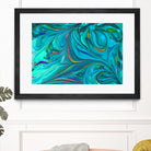 Original Marble Texture - Hip Cyan Magic by Andrea Pinter on GIANT ART - blue digital painting