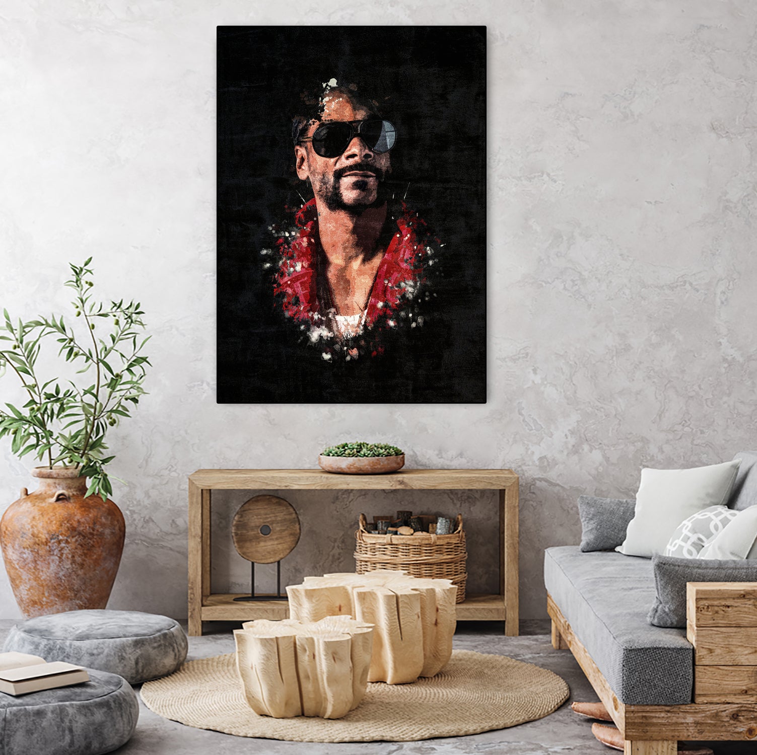 Snoop Dogg Splatter Painting by Jurijs Permanickis on GIANT ART - black digital painting