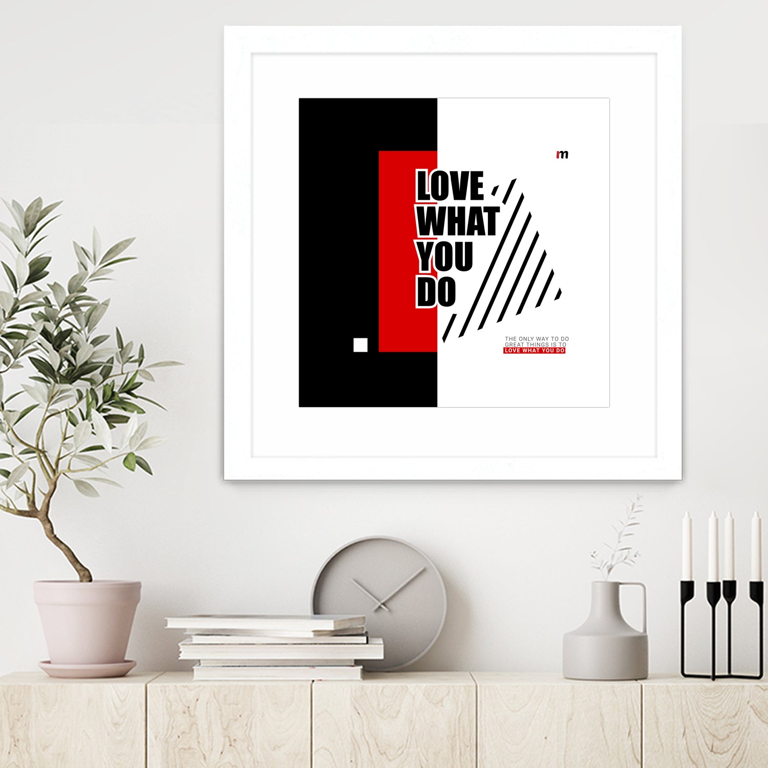 Love What You Do by Mariana Angelova on GIANT ART - red typography