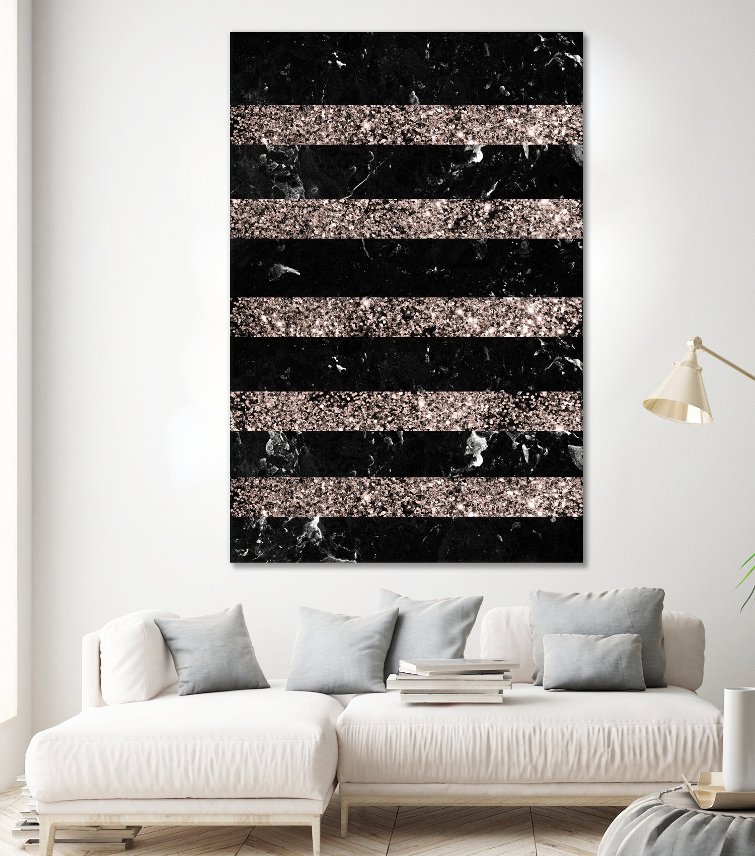 Black Marble Rose Gold Glitter Stripe Glam #1 #minimal by Anita & Bella Jantz on GIANT ART - black vector illustration