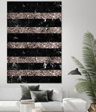 Black Marble Rose Gold Glitter Stripe Glam #1 #minimal by Anita & Bella Jantz on GIANT ART - black vector illustration