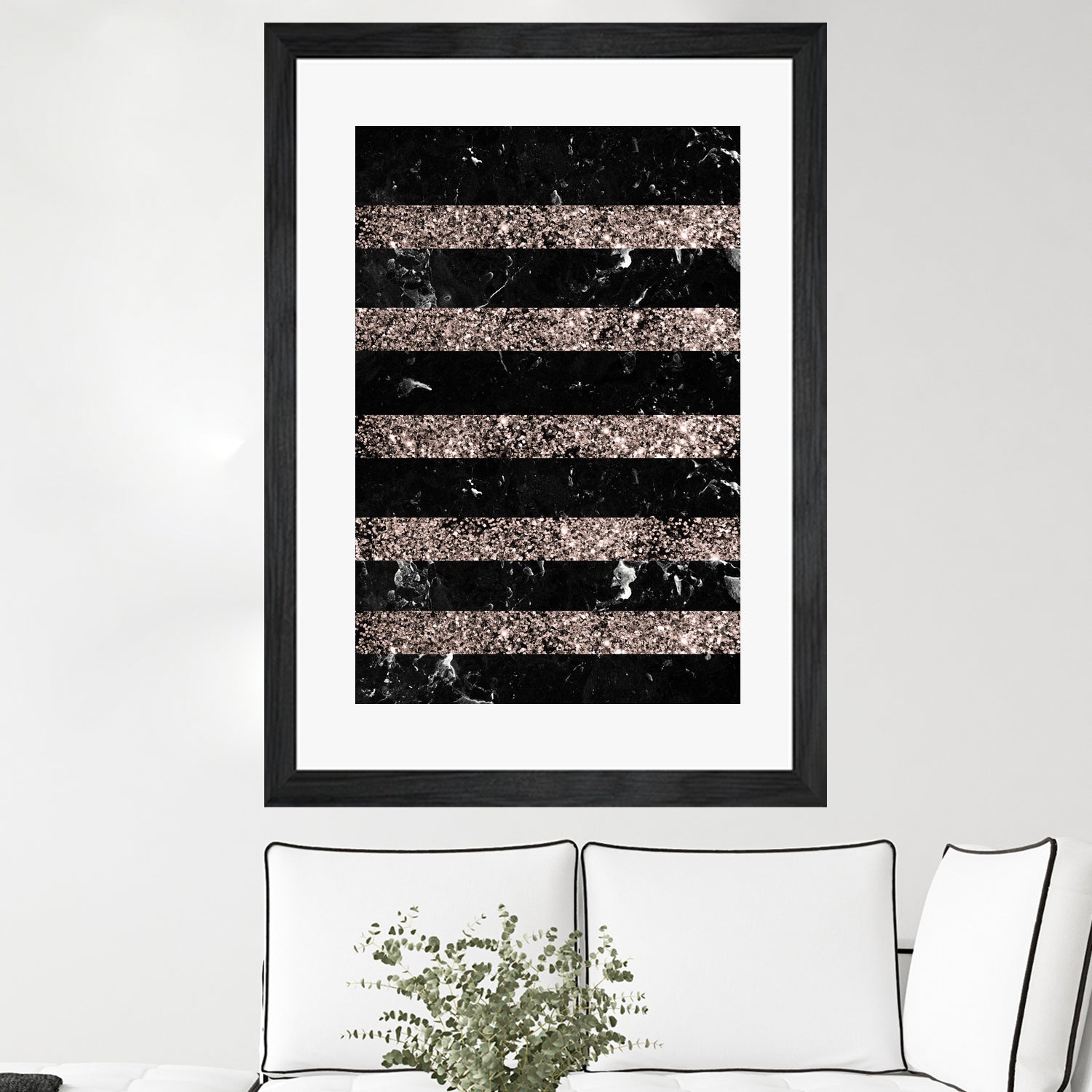 Black Marble Rose Gold Glitter Stripe Glam #1 #minimal by Anita & Bella Jantz on GIANT ART - black vector illustration