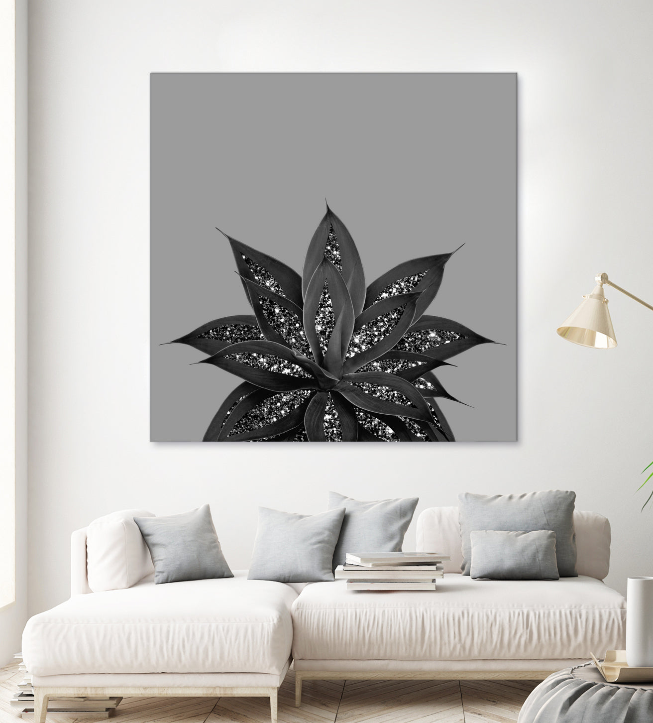 Gray Black Agave with Black Silver Glitter #3 #shiny by Anita & Bella Jantz on GIANT ART - gray photo illustration