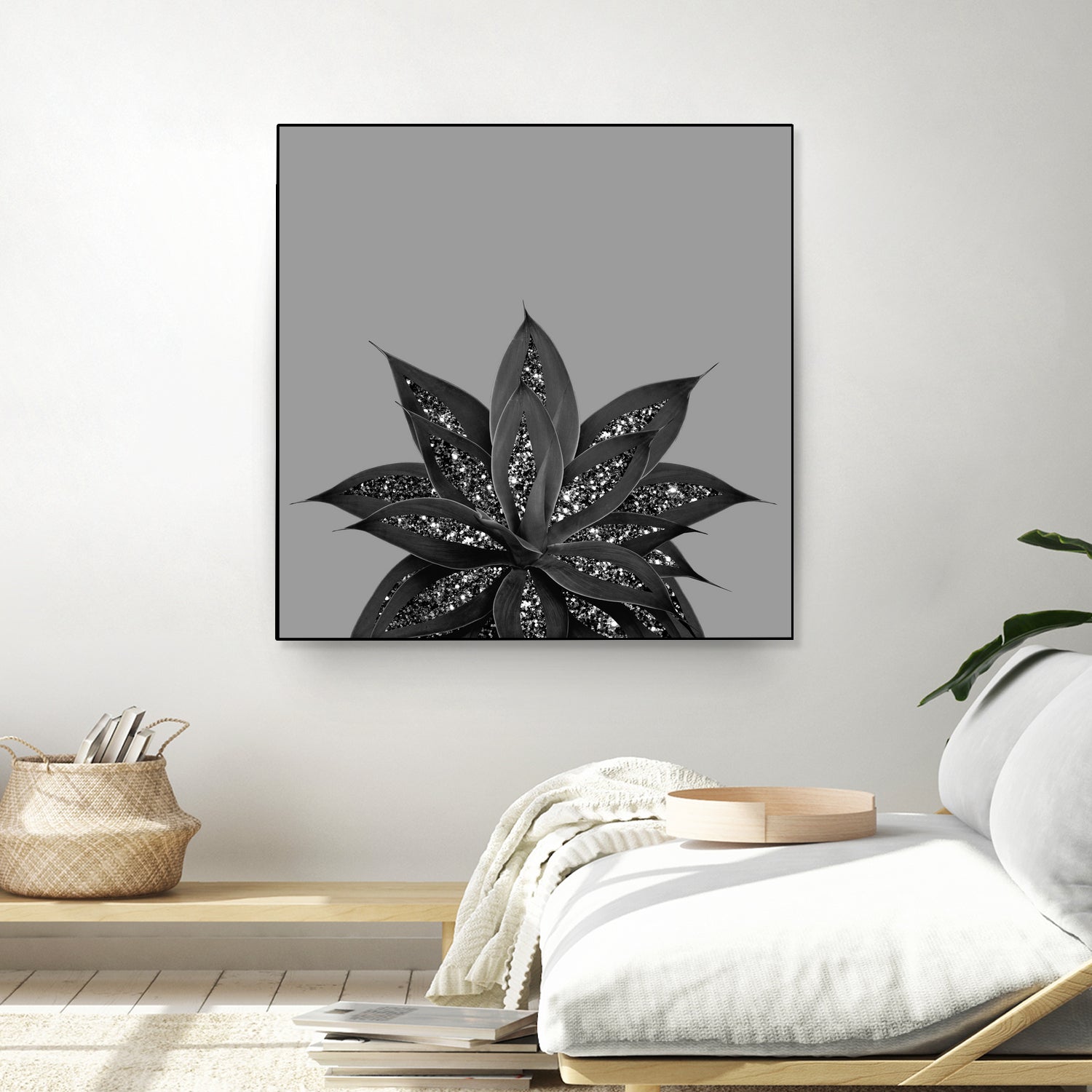 Gray Black Agave with Black Silver Glitter #3 #shiny by Anita & Bella Jantz on GIANT ART - gray photo illustration