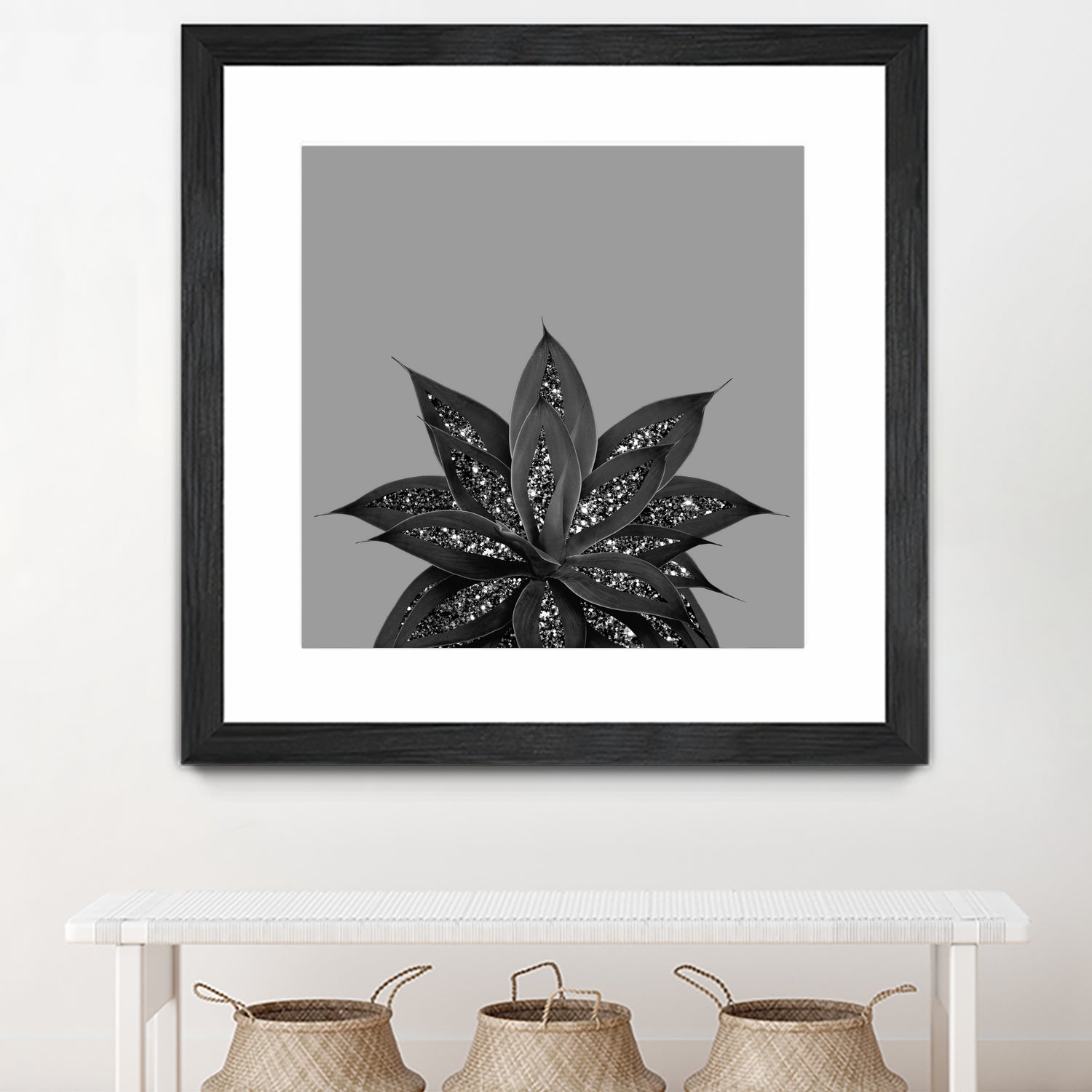 Gray Black Agave with Black Silver Glitter #3 #shiny by Anita & Bella Jantz on GIANT ART - gray photo illustration