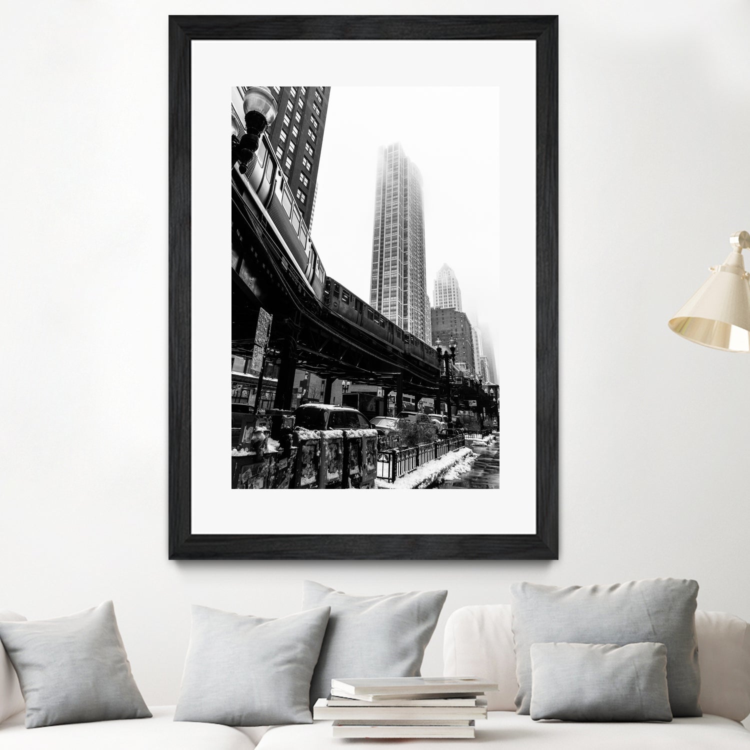 Chicago Train by Morten Holbein on GIANT ART - black photo illustration