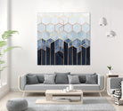 Soft Blue Hexagons by Elisabeth Fredriksson on GIANT ART - blue digital drawing