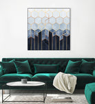 Soft Blue Hexagons by Elisabeth Fredriksson on GIANT ART - blue digital drawing