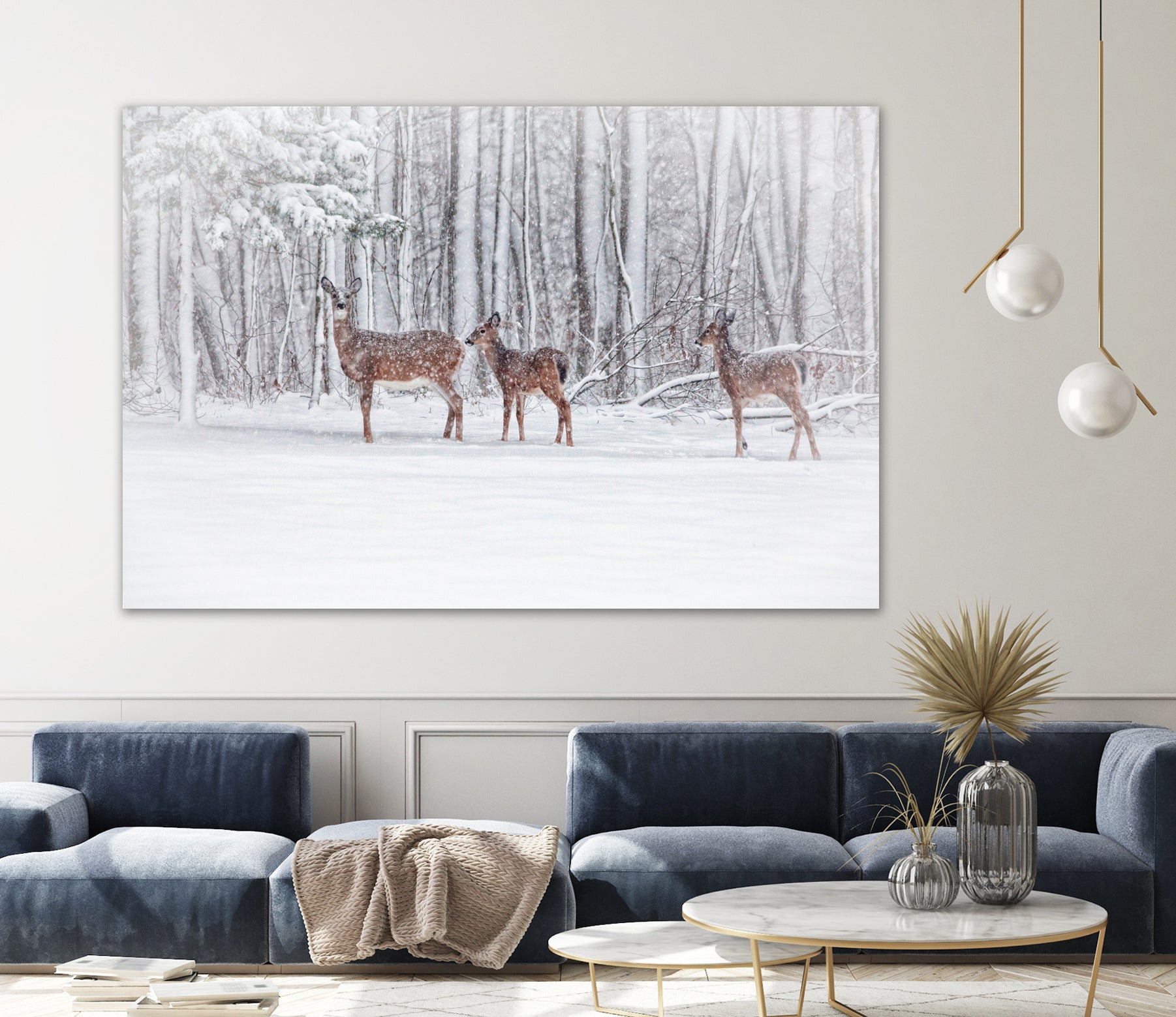 Winter Visits by Karol Livote on GIANT ART - white mixed media