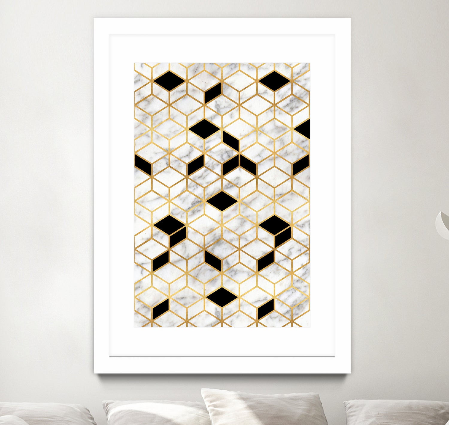 Midcentury Modern Marble Cubes by Christina Shek on GIANT ART - gray digital drawing