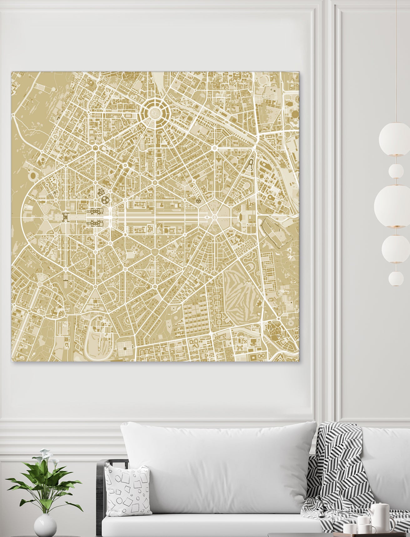 New Delhi map gold by Javier Ruiz on GIANT ART - yellow digital drawing