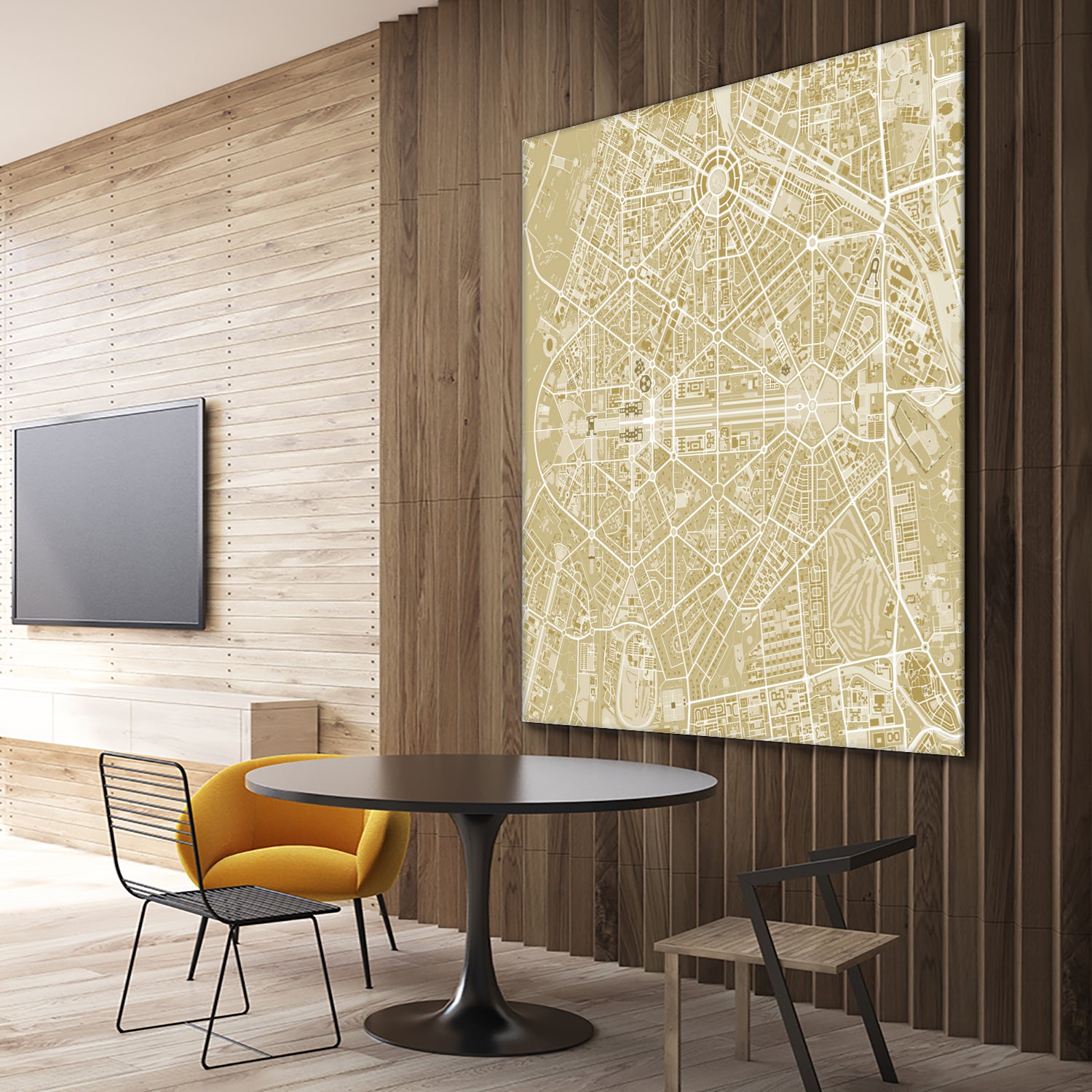 New Delhi map gold by Javier Ruiz on GIANT ART - yellow digital drawing