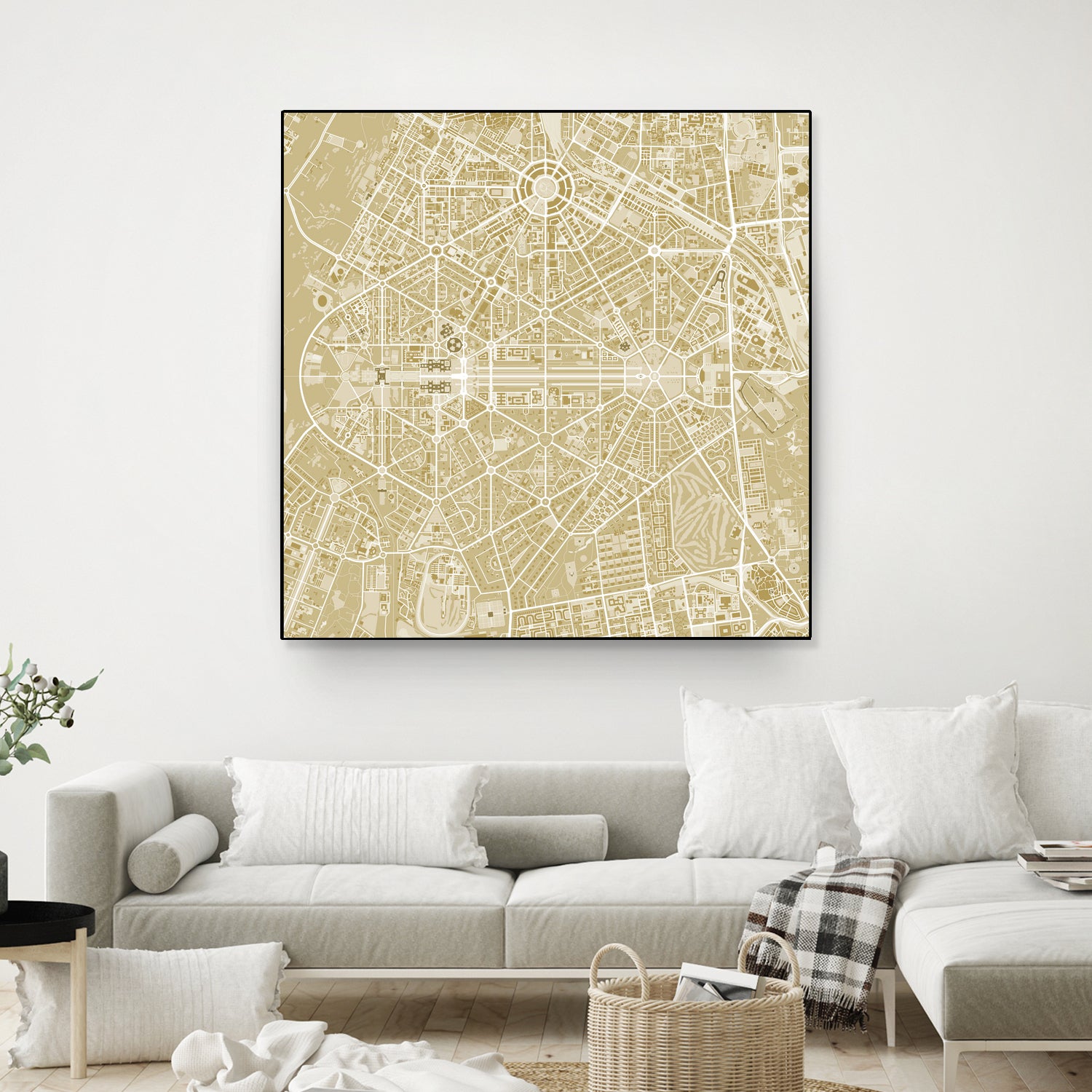 New Delhi map gold by Javier Ruiz on GIANT ART - yellow digital drawing